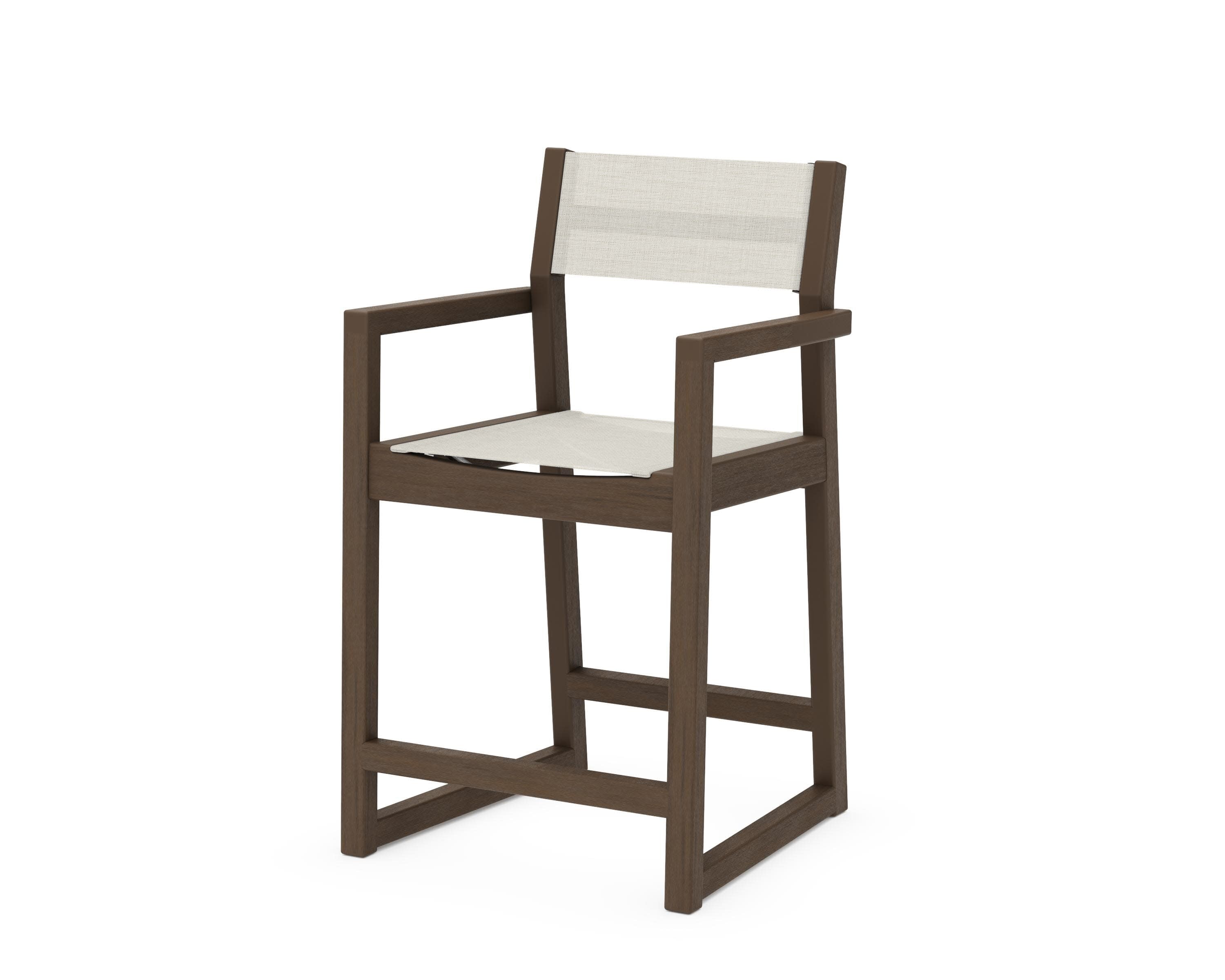 EDGE Sling Counter Arm Chair in Kona / Parchment Sling