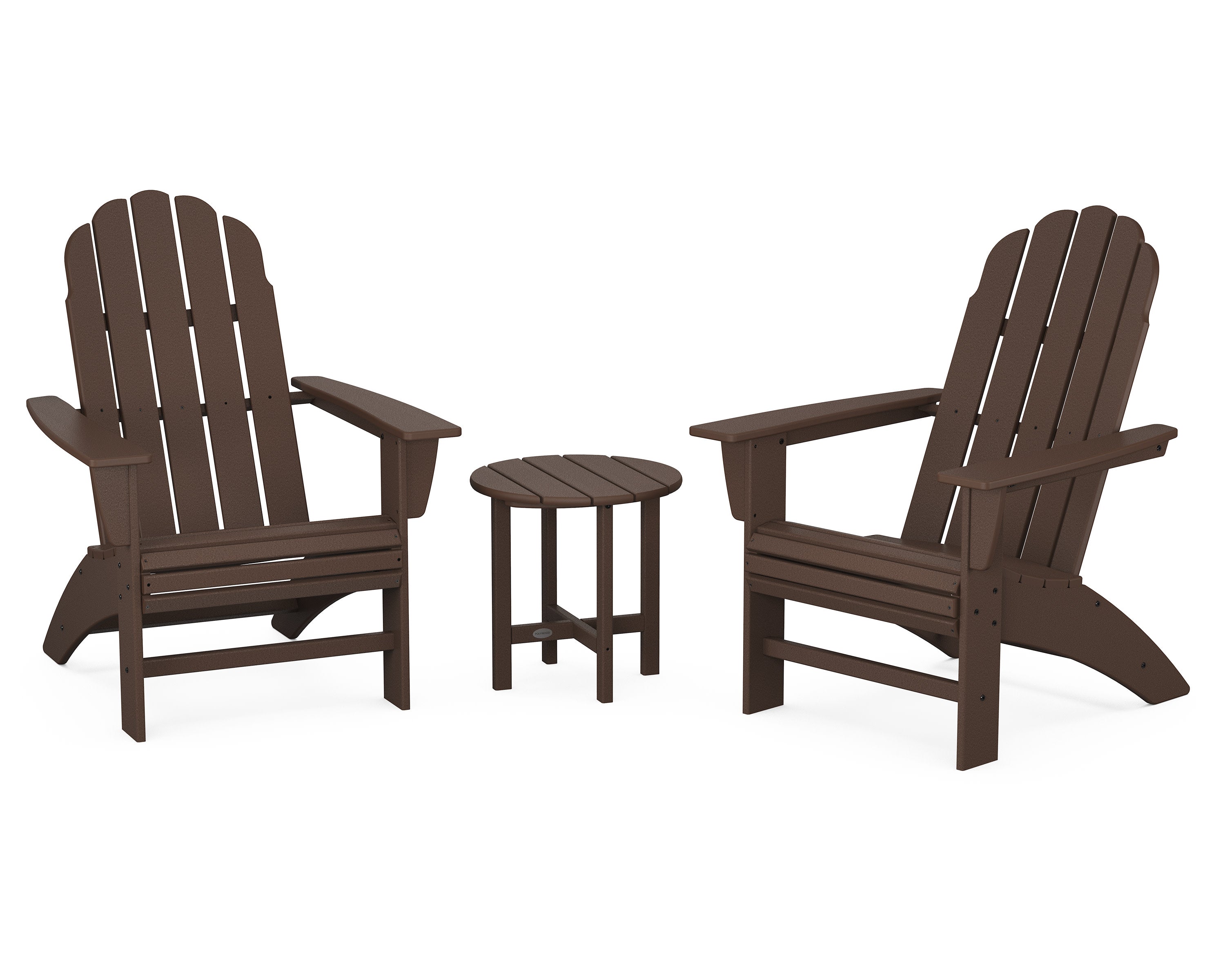 Vineyard 3-Piece Curveback Adirondack Set in Mahogany