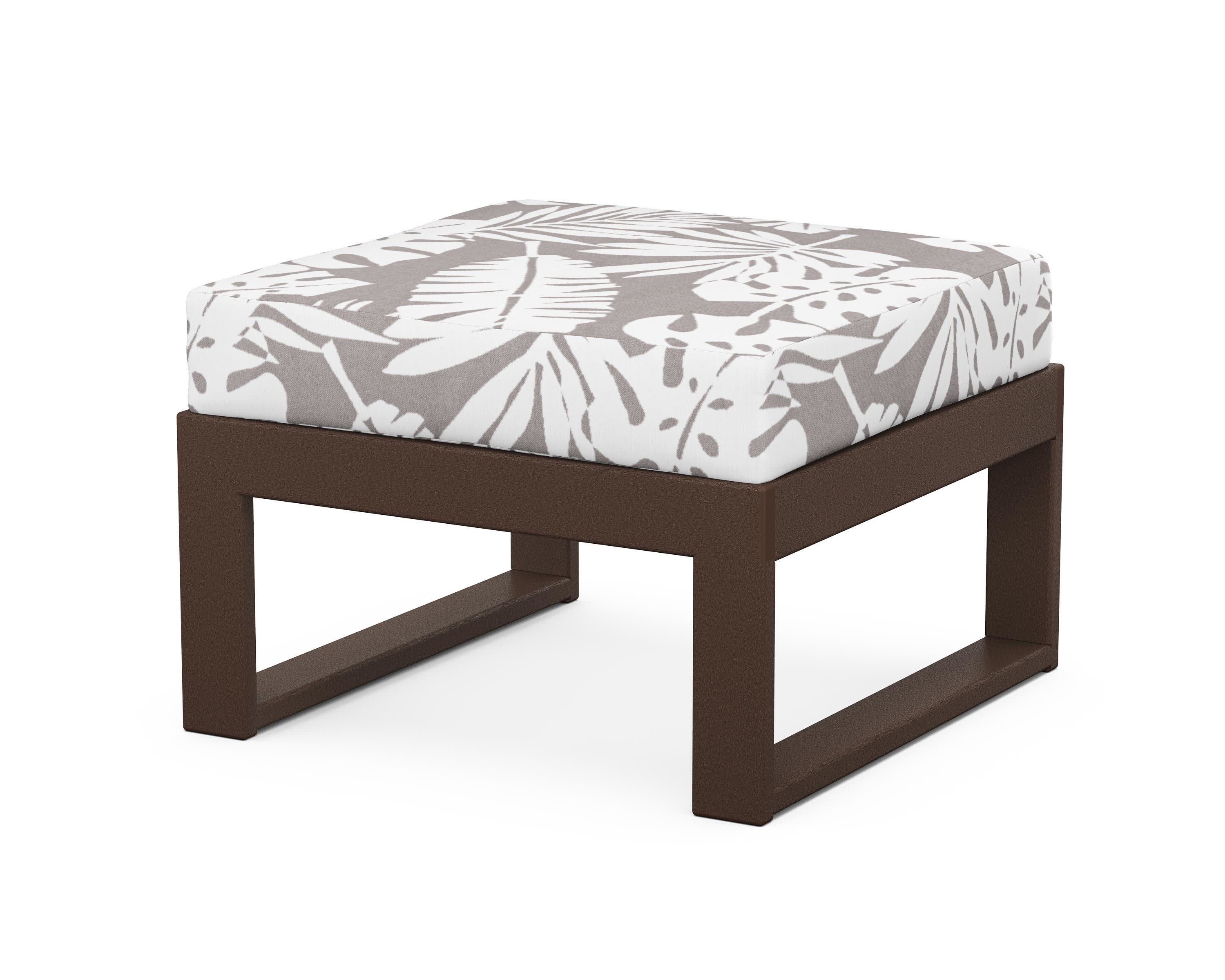 Modular Ottoman - Modern in Mahogany / Leaf Grey Mist