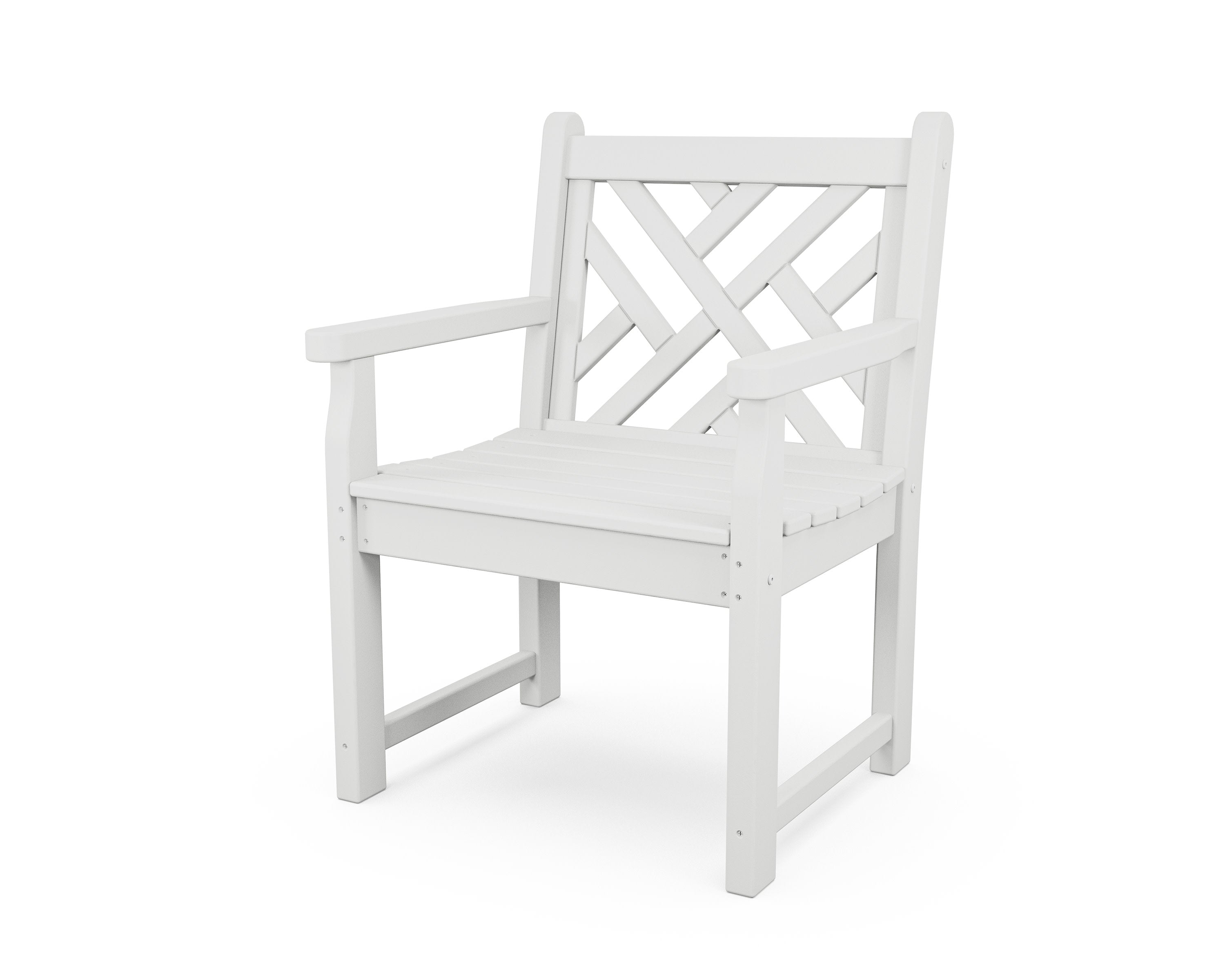 Chippendale Garden Arm Chair in White