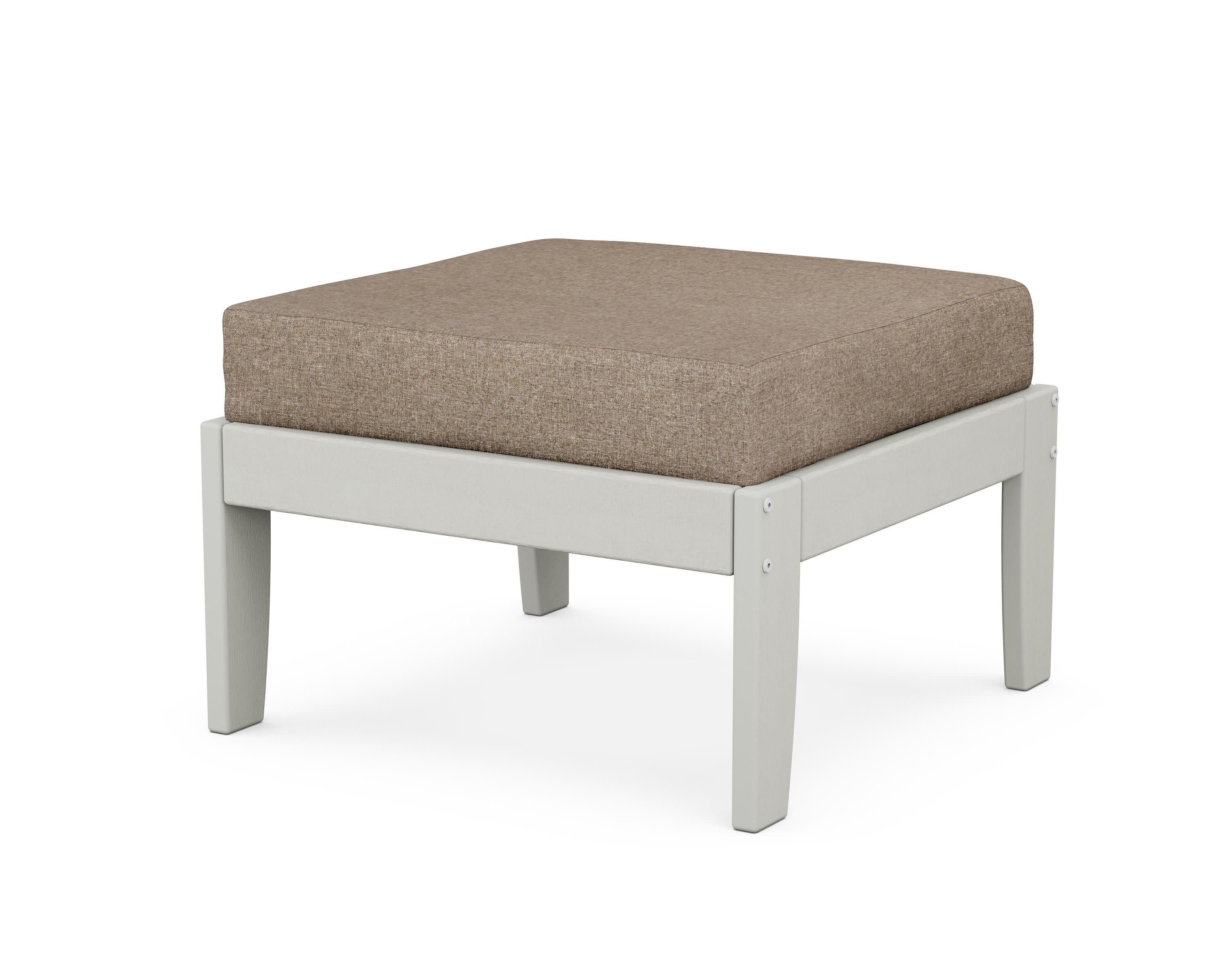 Modular Ottoman - Classic in Vintage White / Spiced Burlap