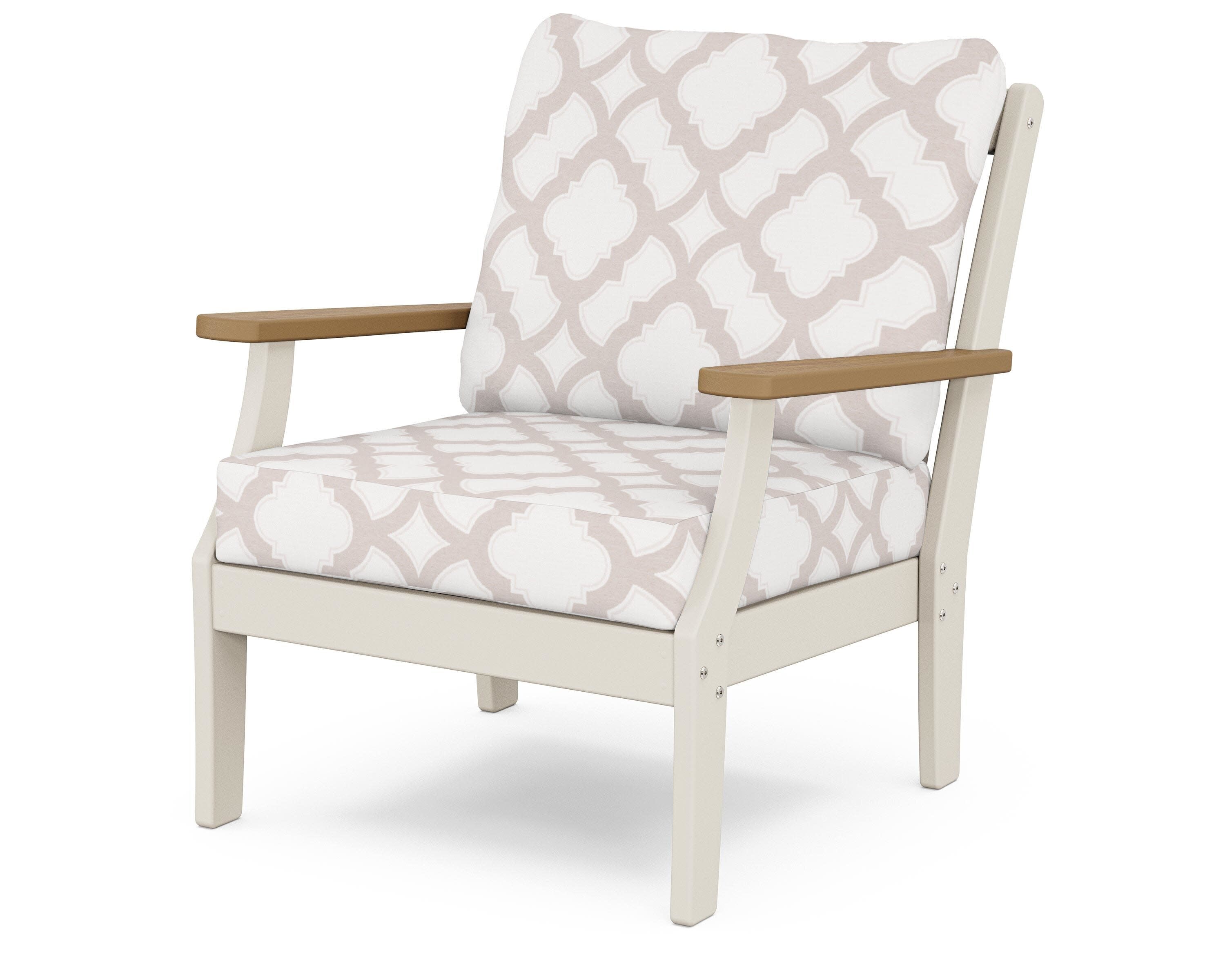 Braxton Deep Seating Chair in Sand / Natural / Trellis Dune Burlap