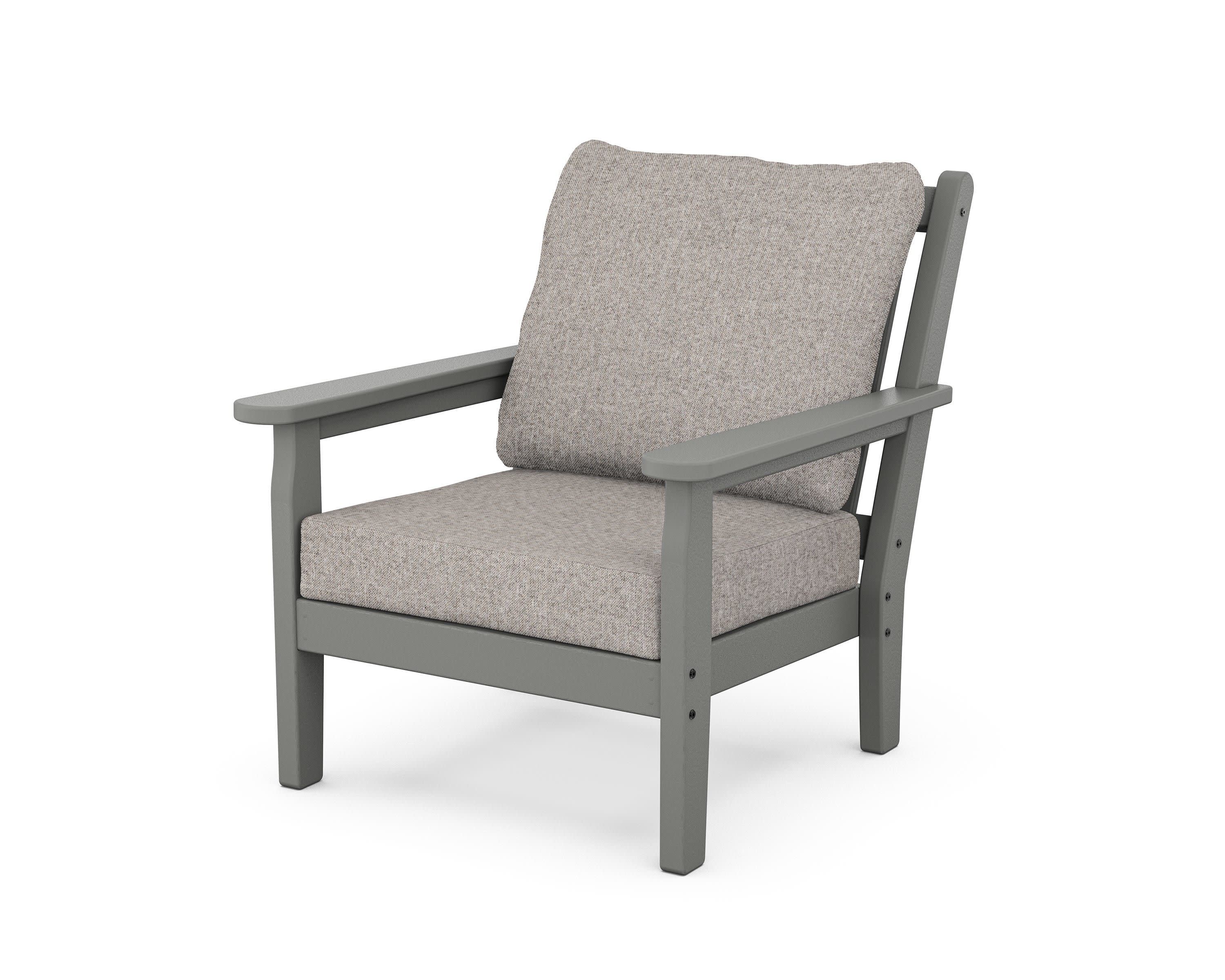 Chippendale Deep Seating Chair in Slate Grey / Weathered Tweed