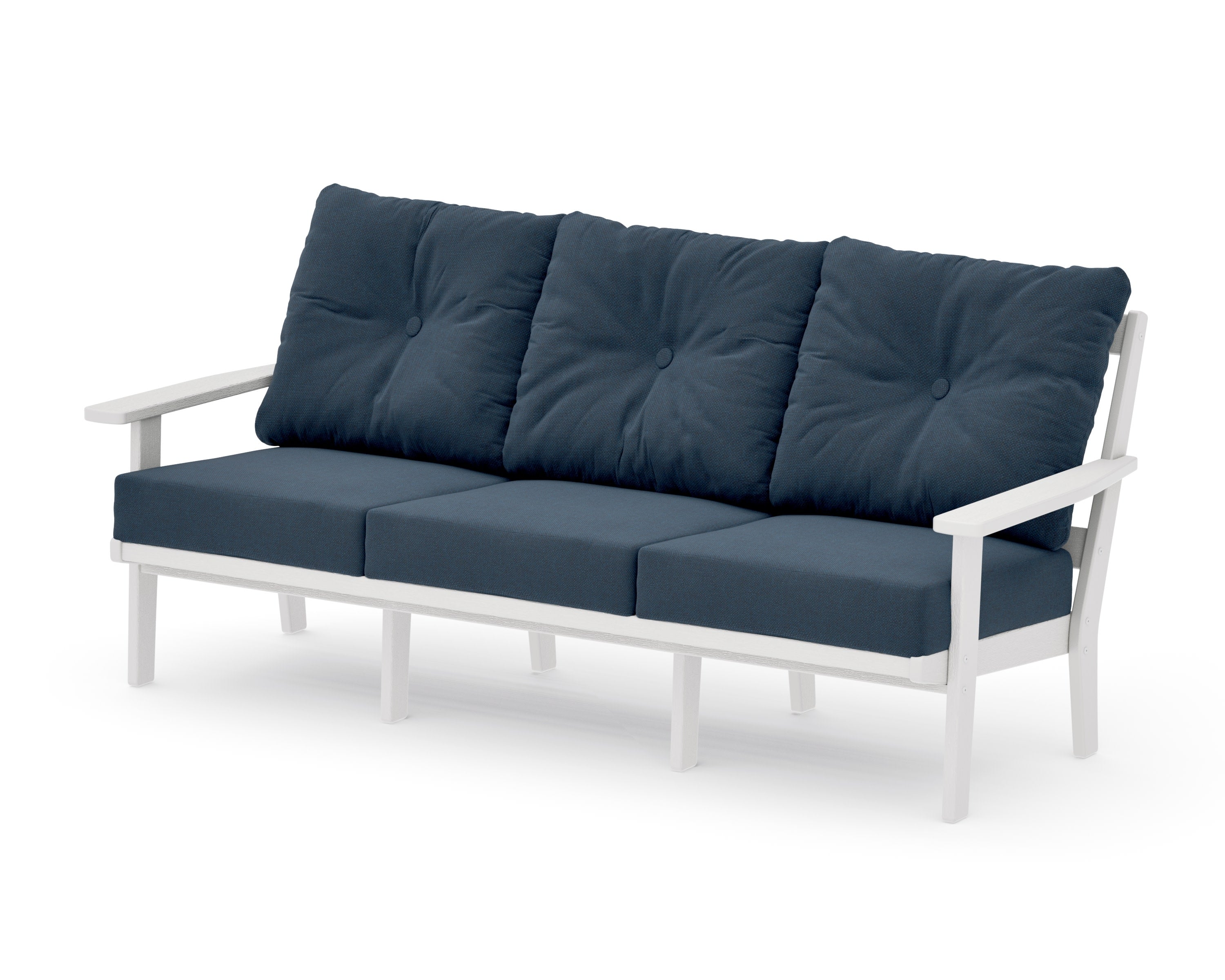 Oxford Deep Seating Sofa in Vintage White / Marine Indigo