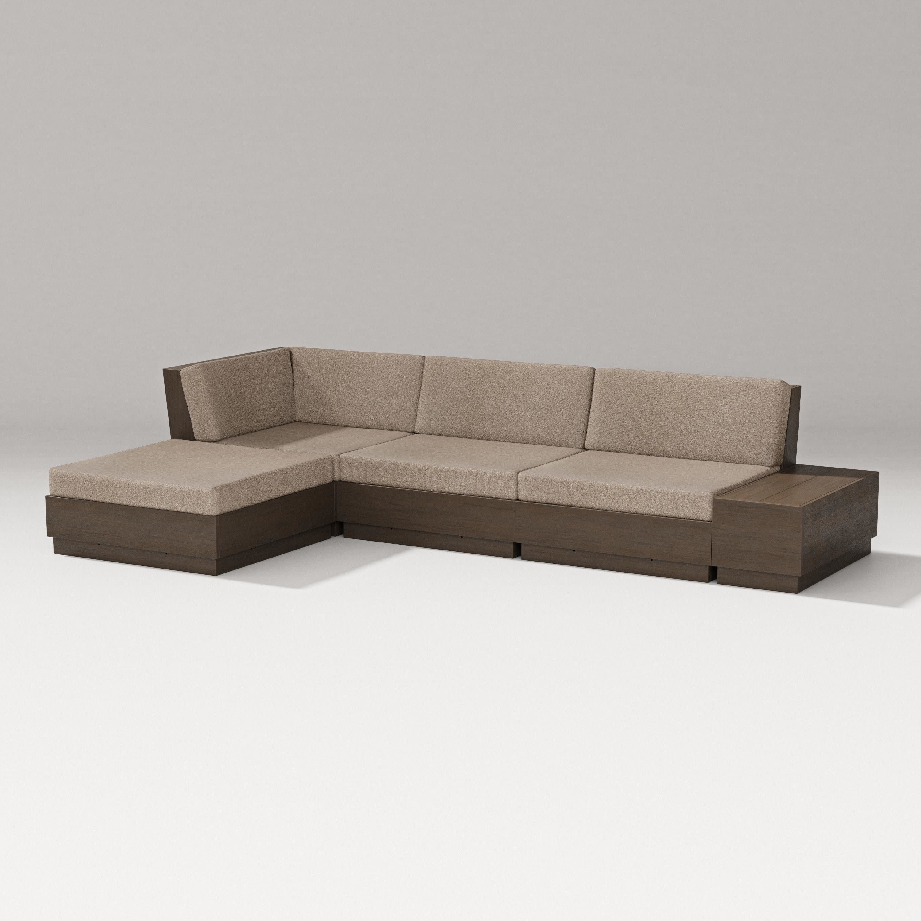 Elevate Chaise Sectional in Kona / Spiced Burlap