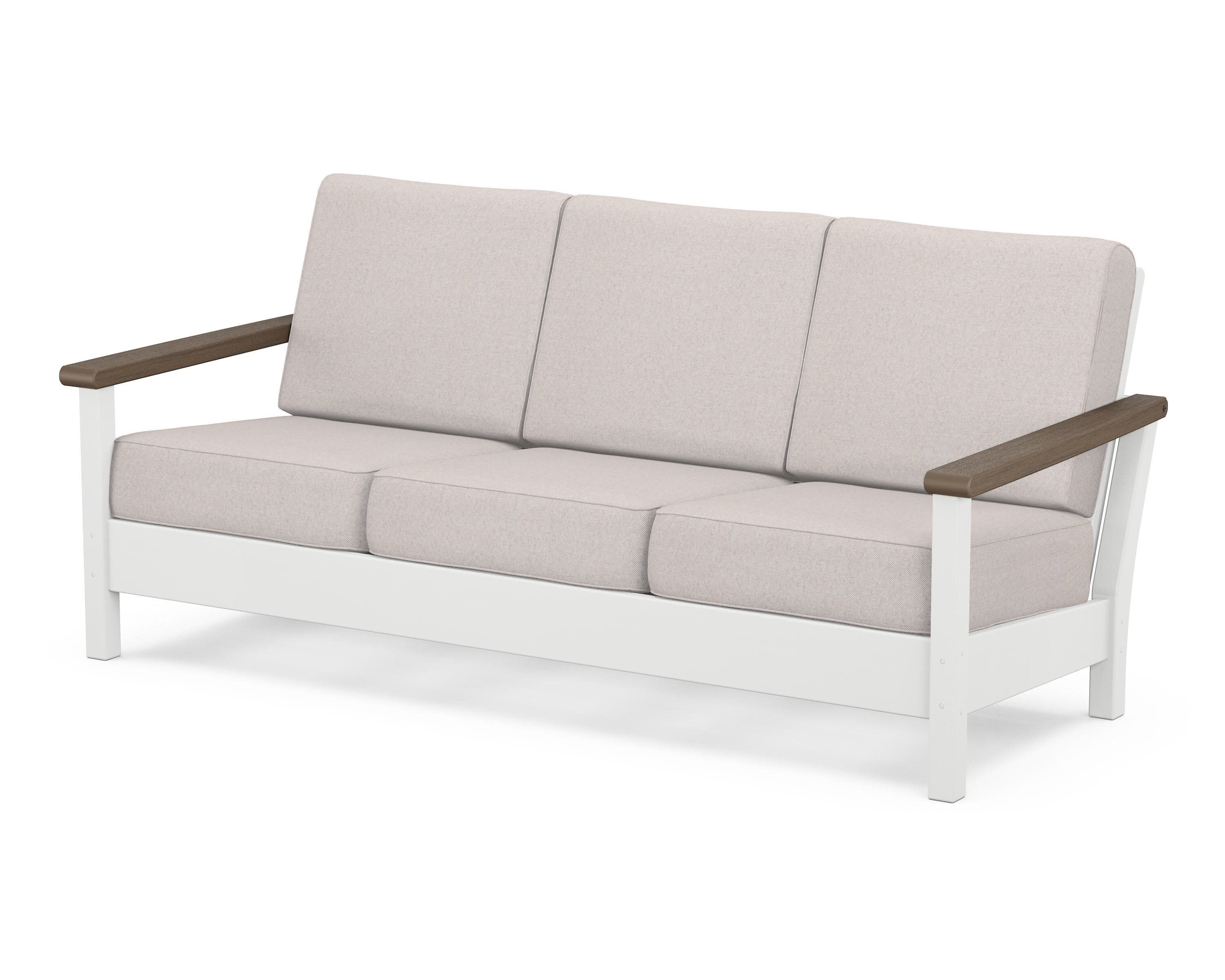 Harbour Deep Seating Sofa in White / Kona / Dune Burlap