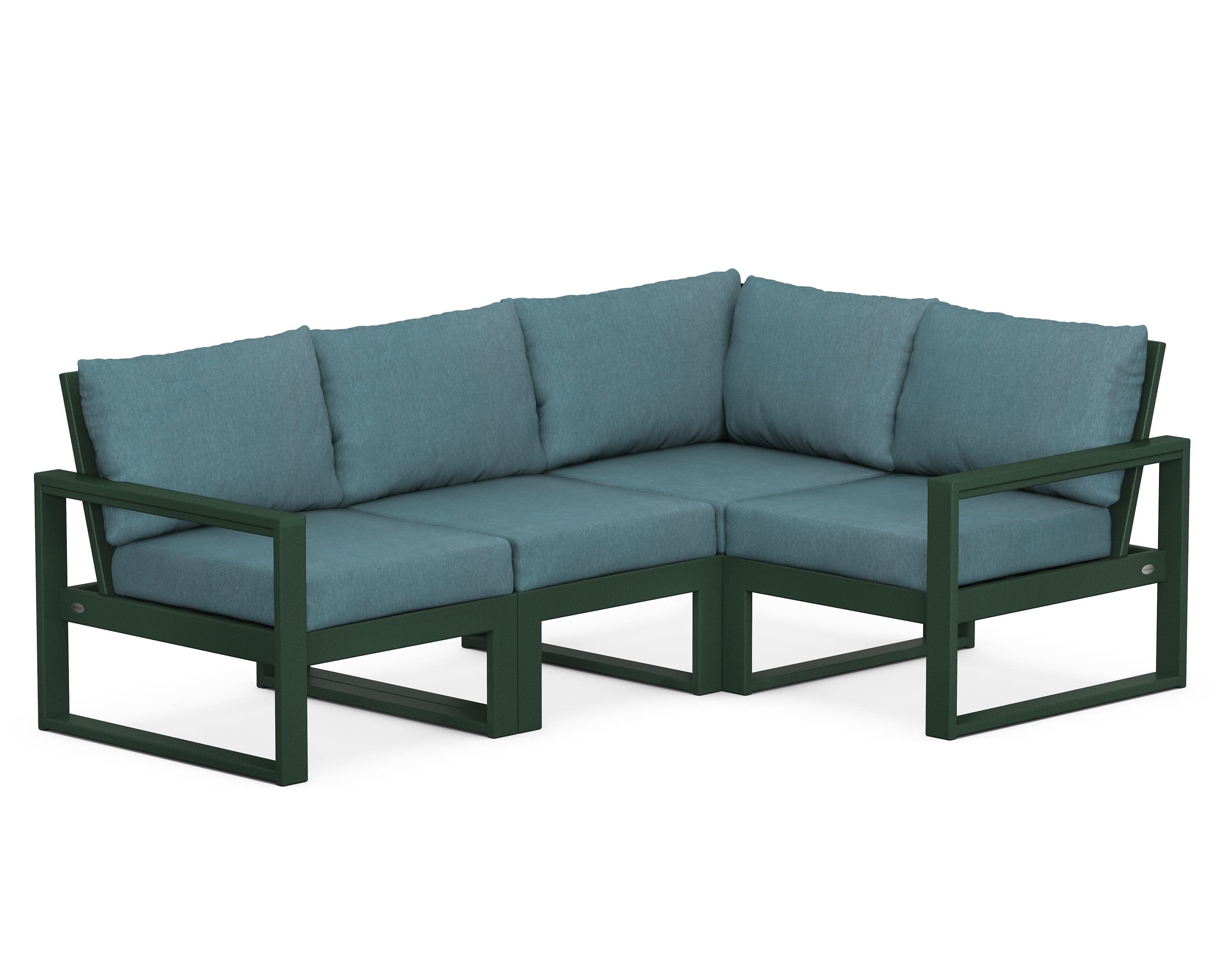 EDGE 4-Piece Modular Deep Seating Set in Green / Ocean Teal
