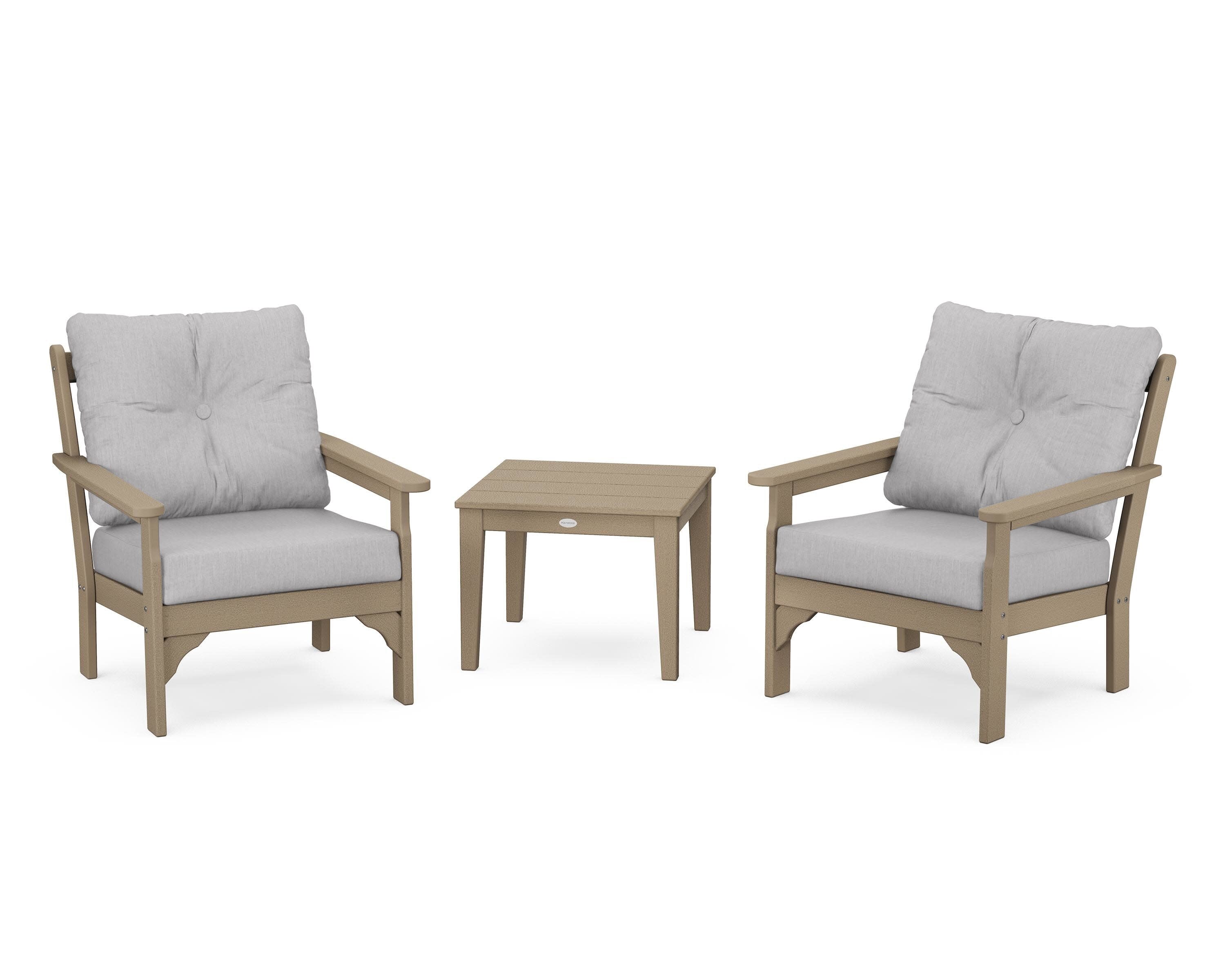 Vineyard 3-Piece Deep Seating Set in Vintage Sahara / Granite