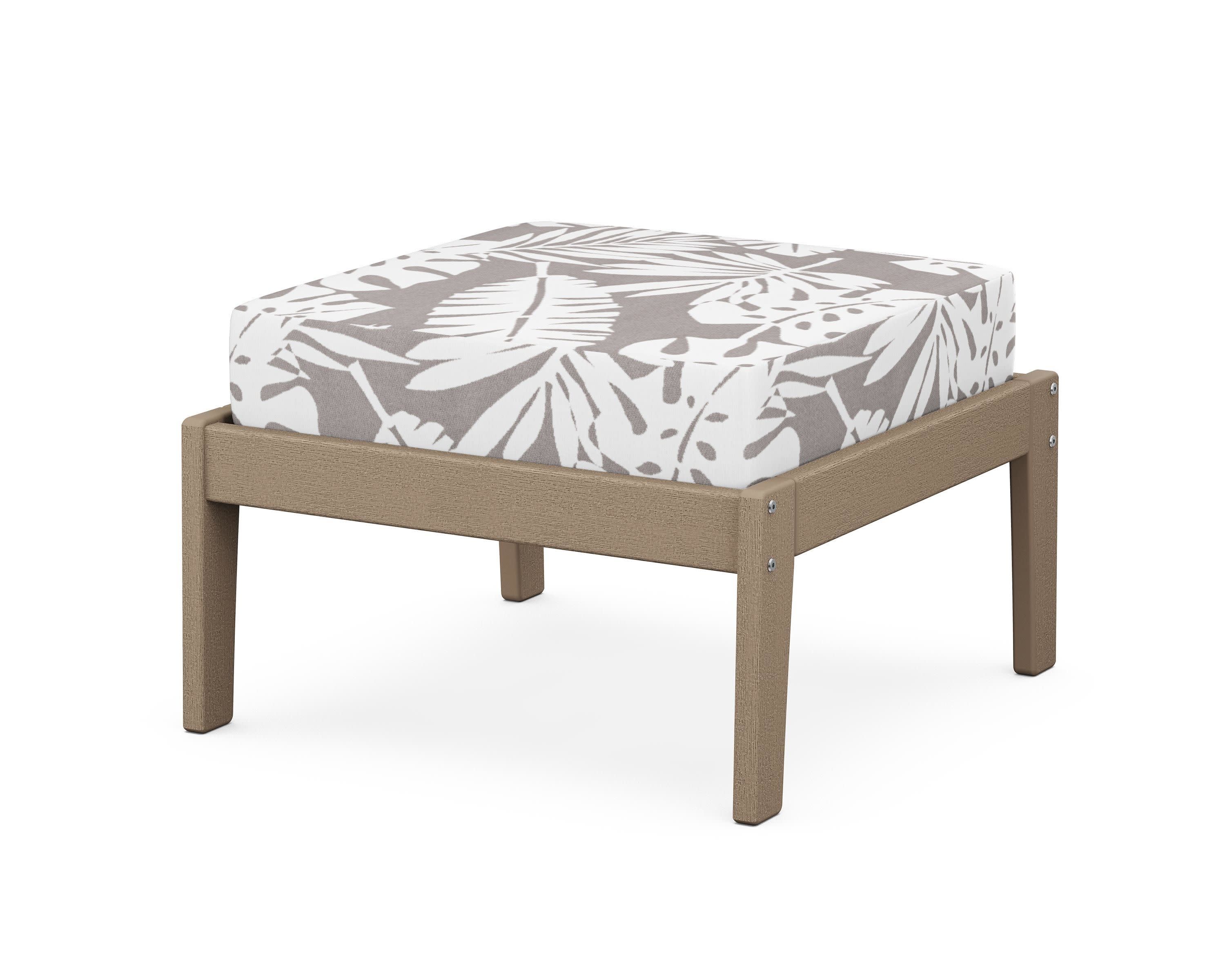 Deep Seating Ottoman in Vintage Sahara / Leaf Grey Mist
