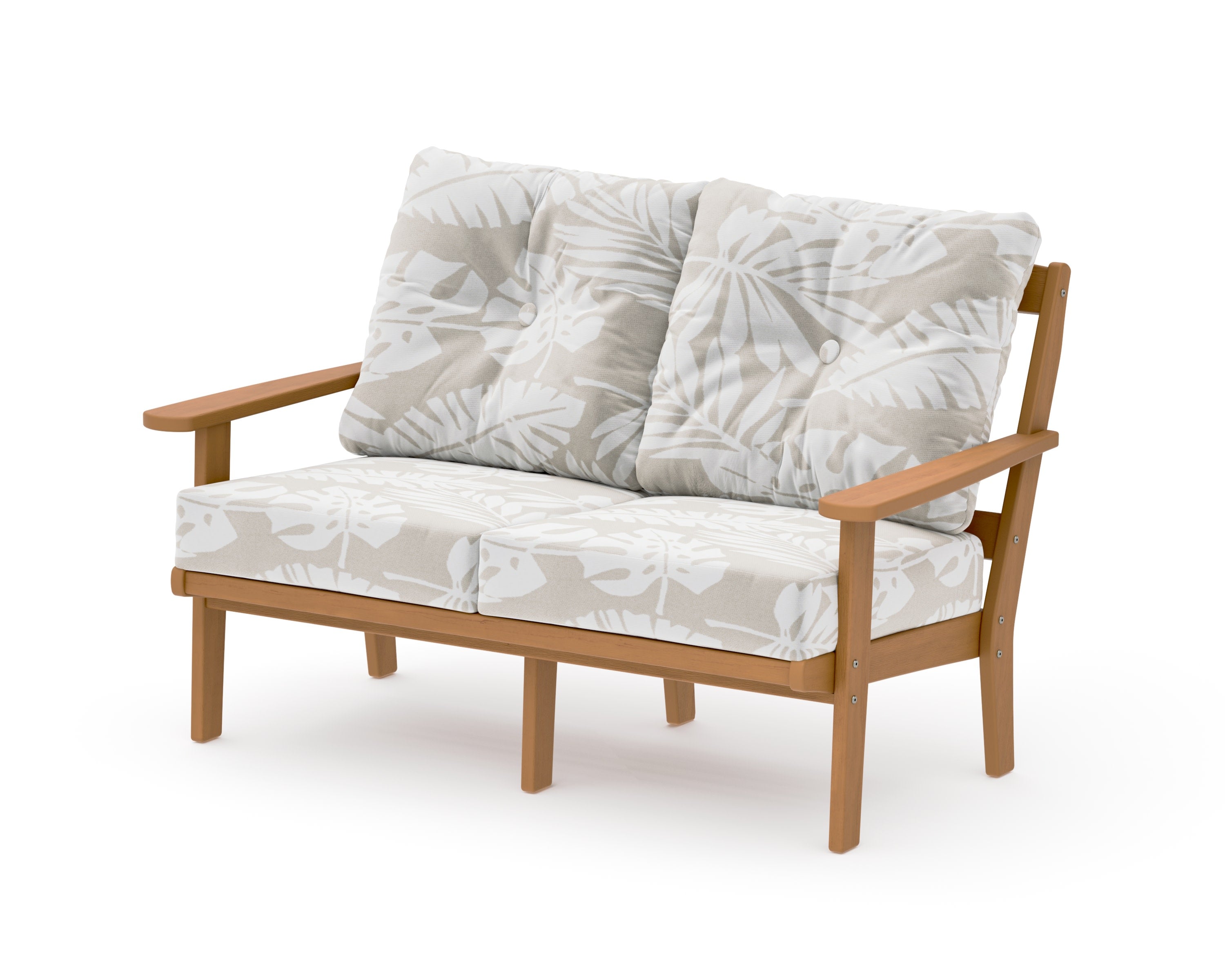 Mission Deep SeatingLoveseat in Natural / Leaf Dune Burlap