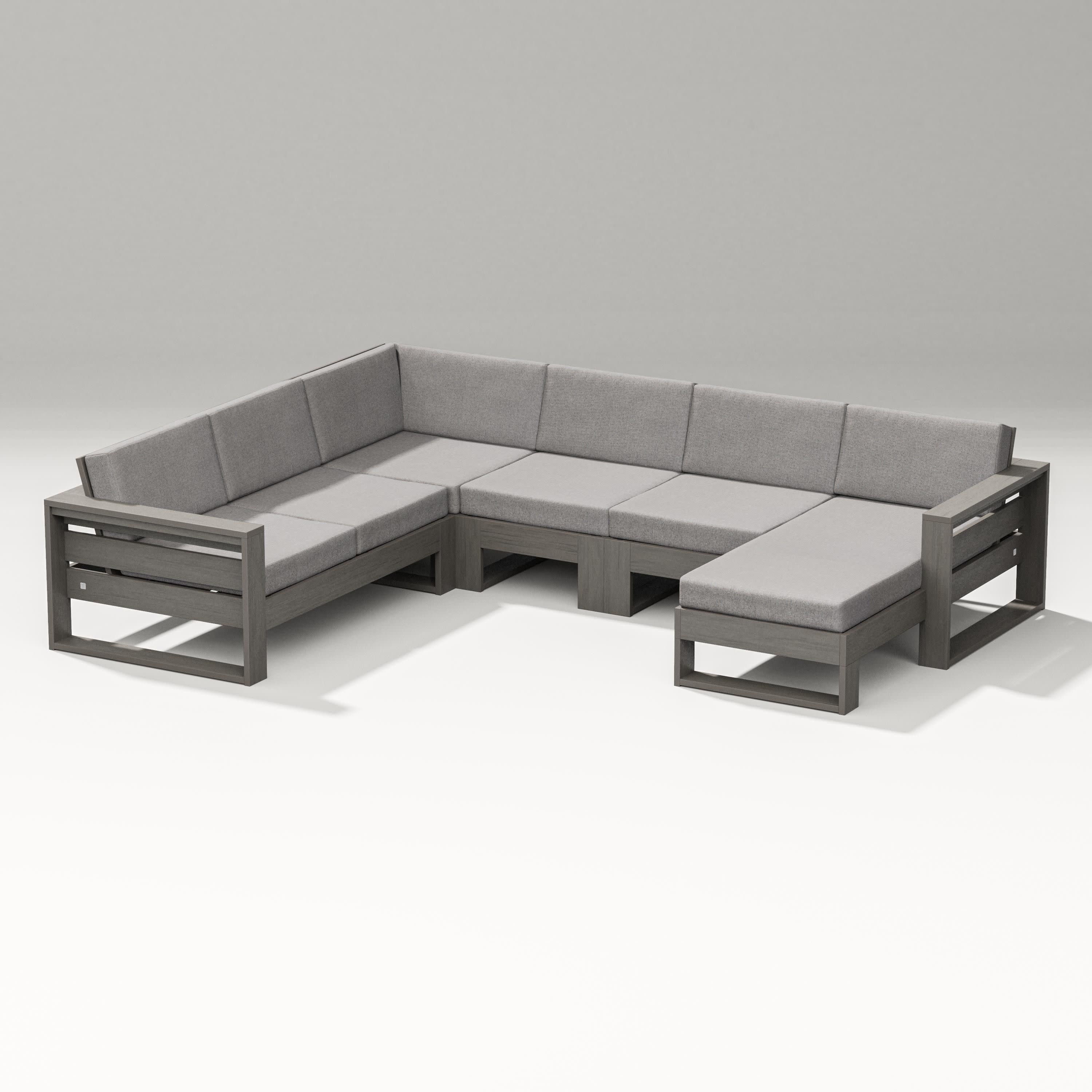 Latitude Corner Sectional with Right Chaise in Driftwood / Grey Mist