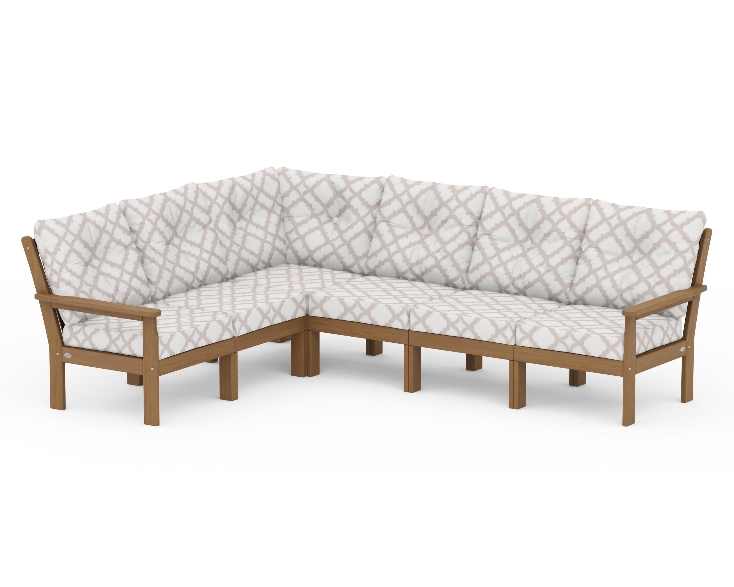 Vineyard 6-Piece Sectional in Natural / Trellis Dune Burlap