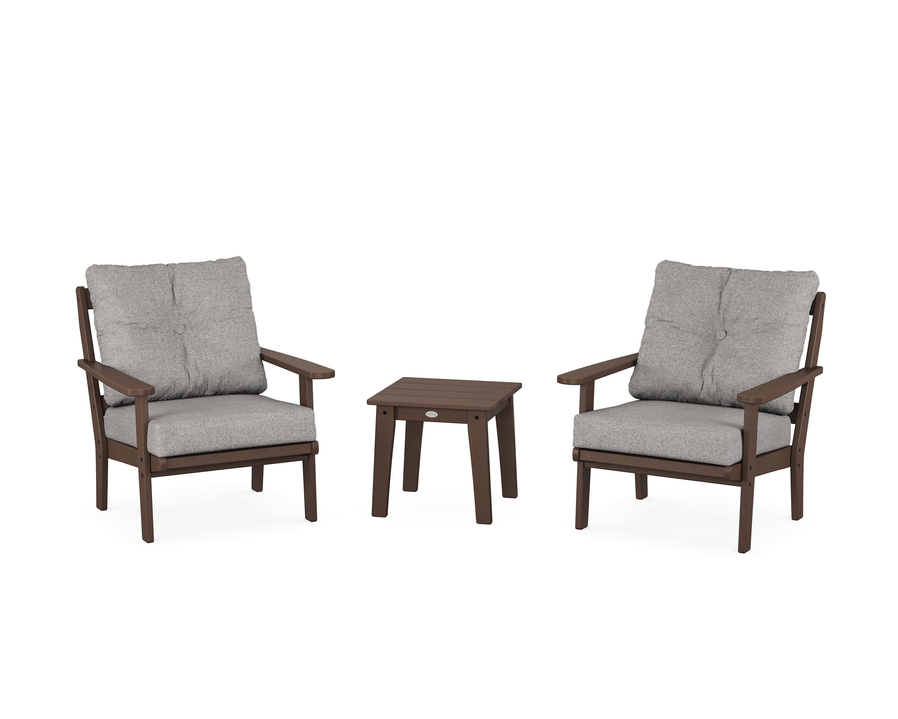 Mission 3-Piece Deep Seating Set in Mahogany / Grey Mist