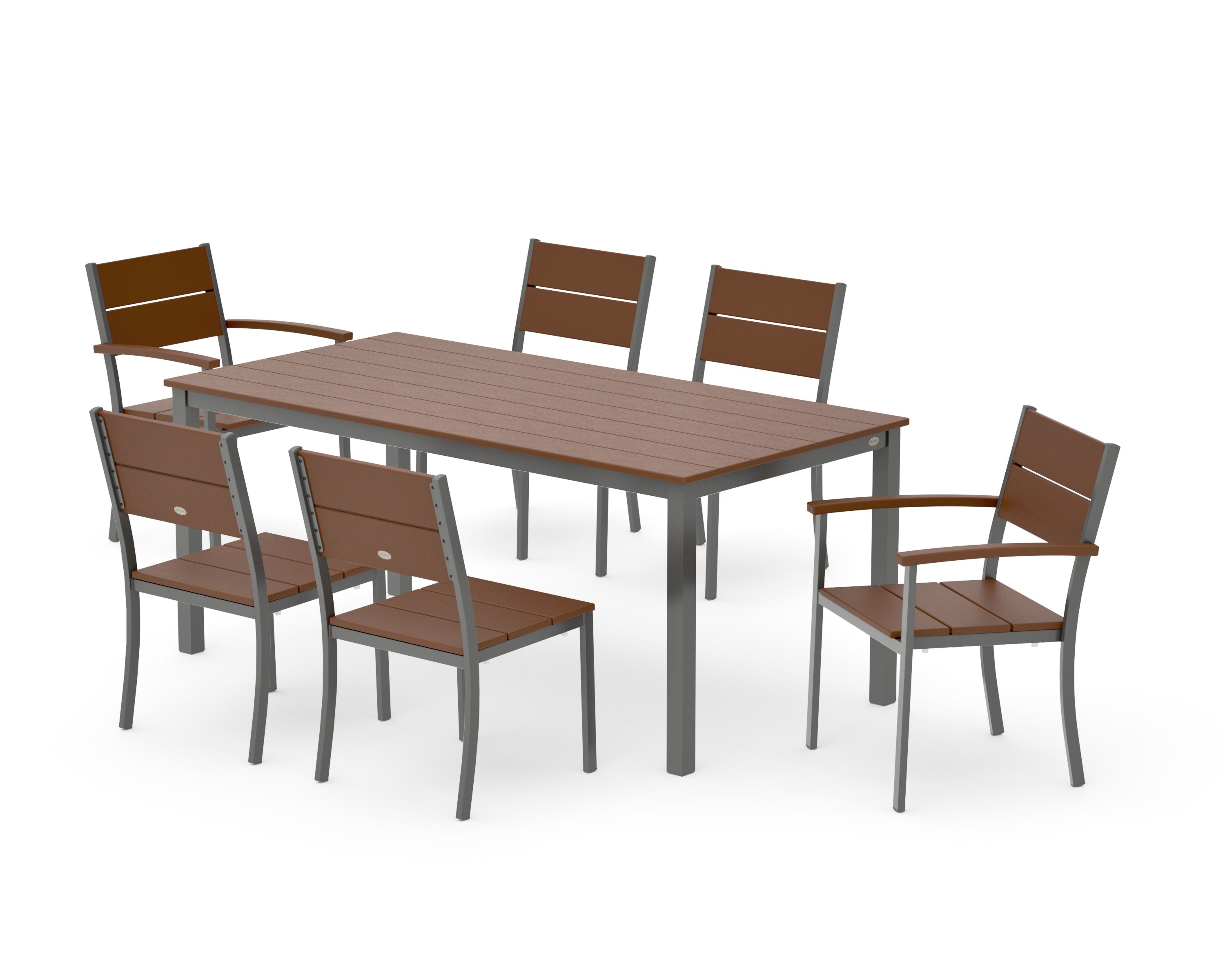 Main Street 7-Piece Dining Set in Charcoal / Teak