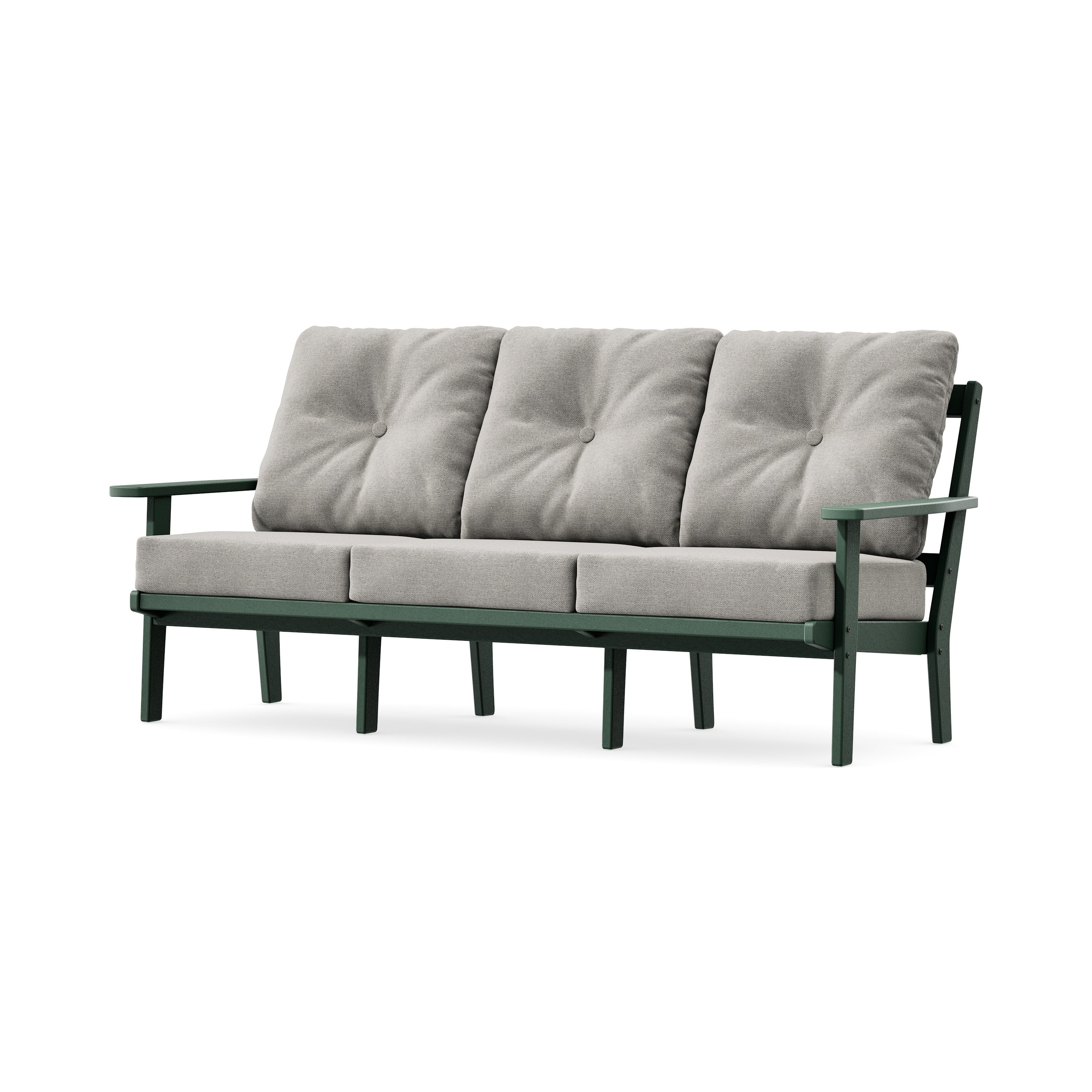 Oxford Deep Seating Sofa in Green / Weathered Tweed