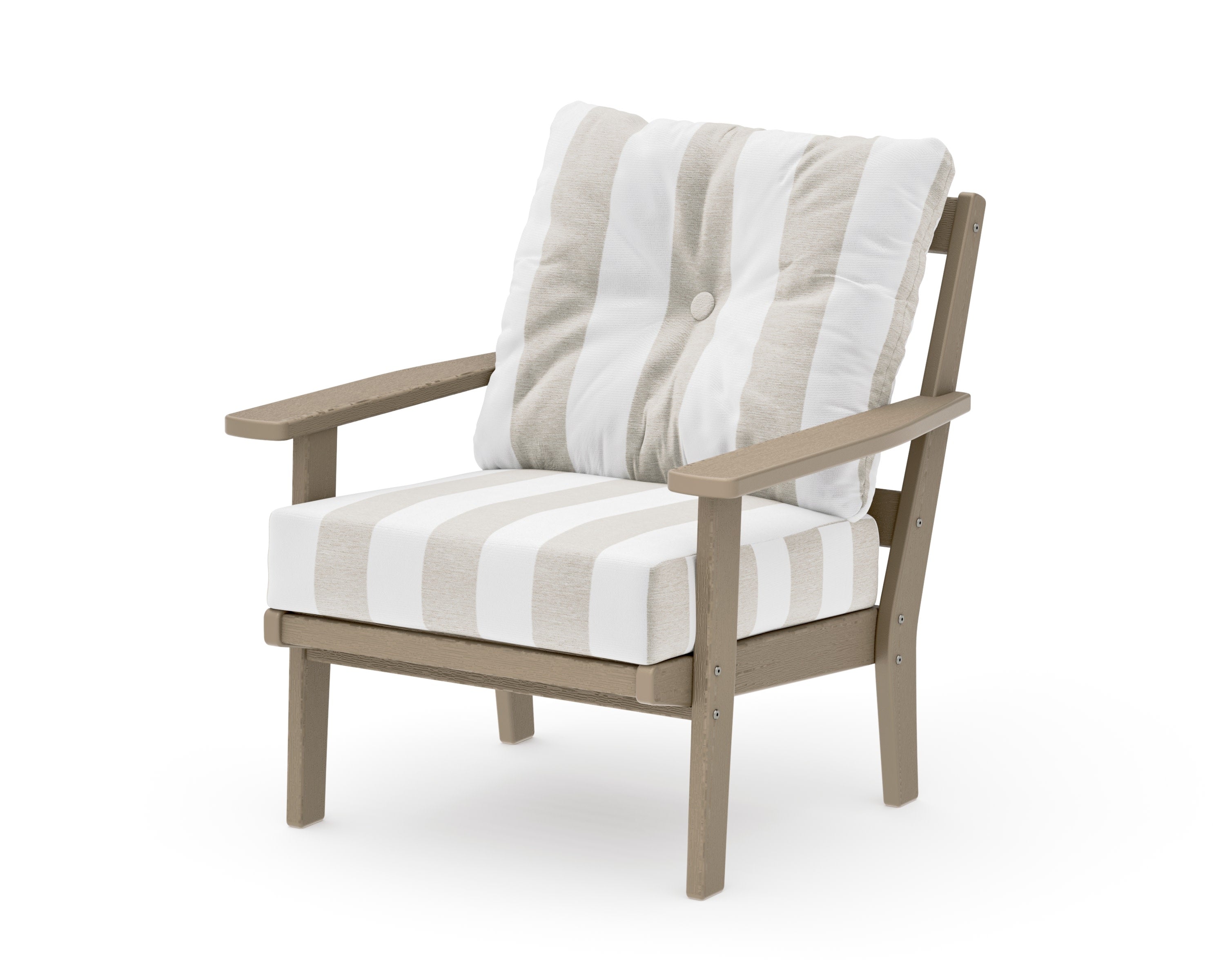 Prairie Deep Seating Chair in Vintage Sahara / Cabana Stripe Dune Burlap