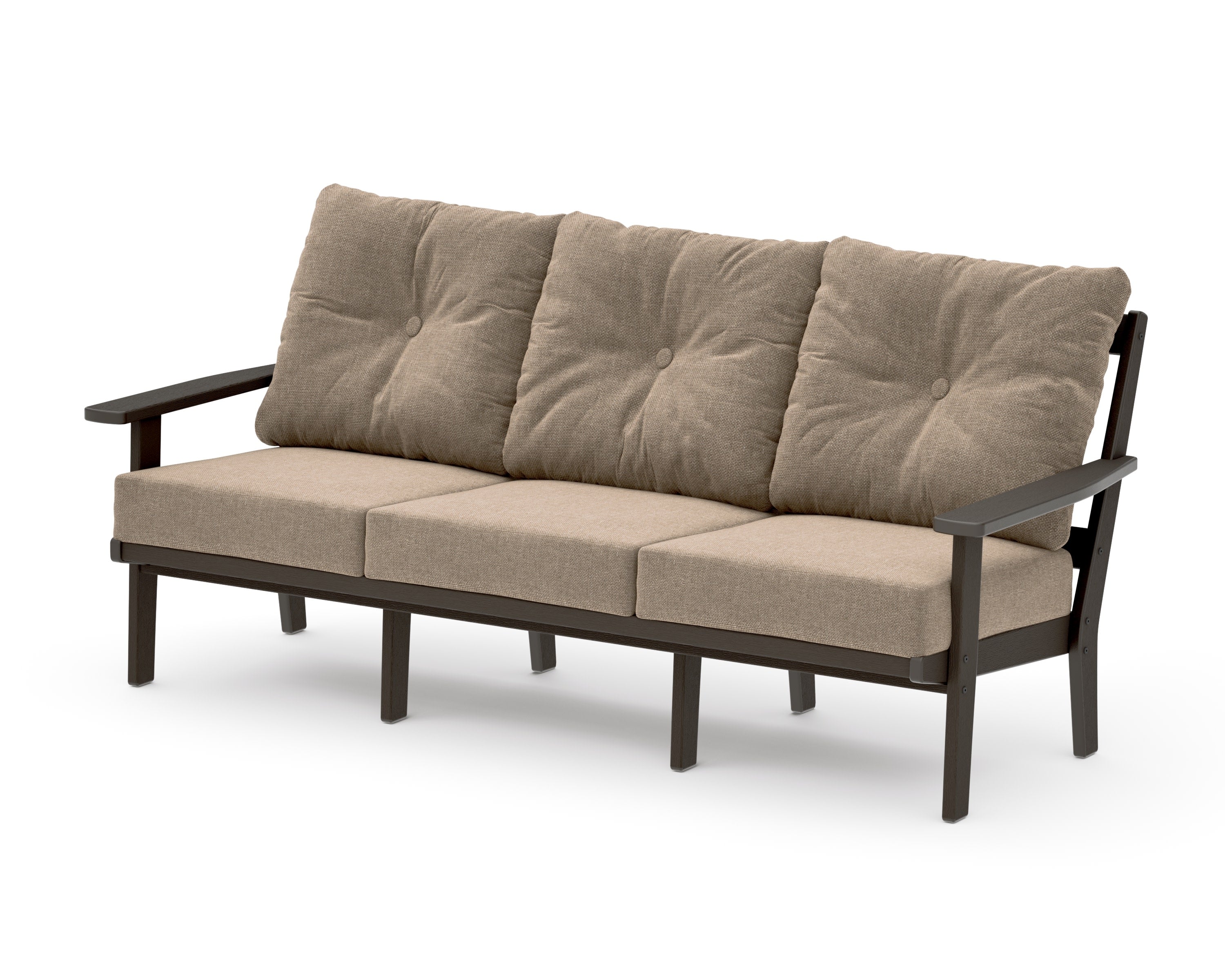 Oxford Deep Seating Sofa in Vintage Coffee / Spiced Burlap