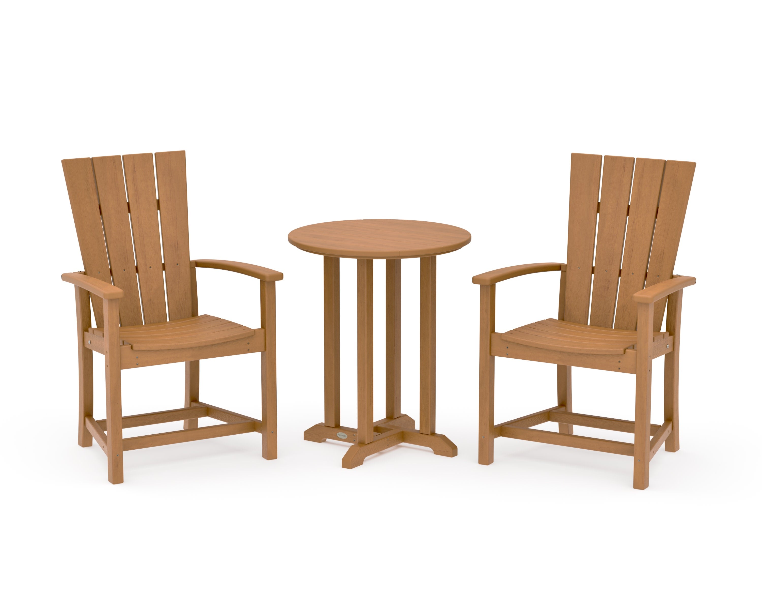 Quattro 3-Piece Round Farmhouse Bistro Dining Set in Natural