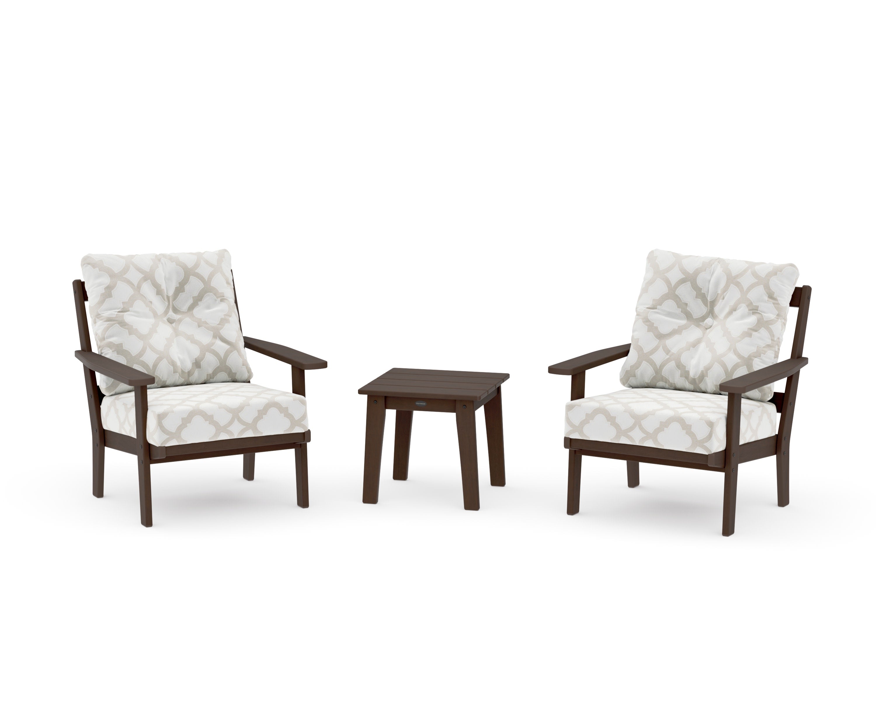 Oxford 3-Piece Deep Seating Set in Kona / Trellis Dune Burlap