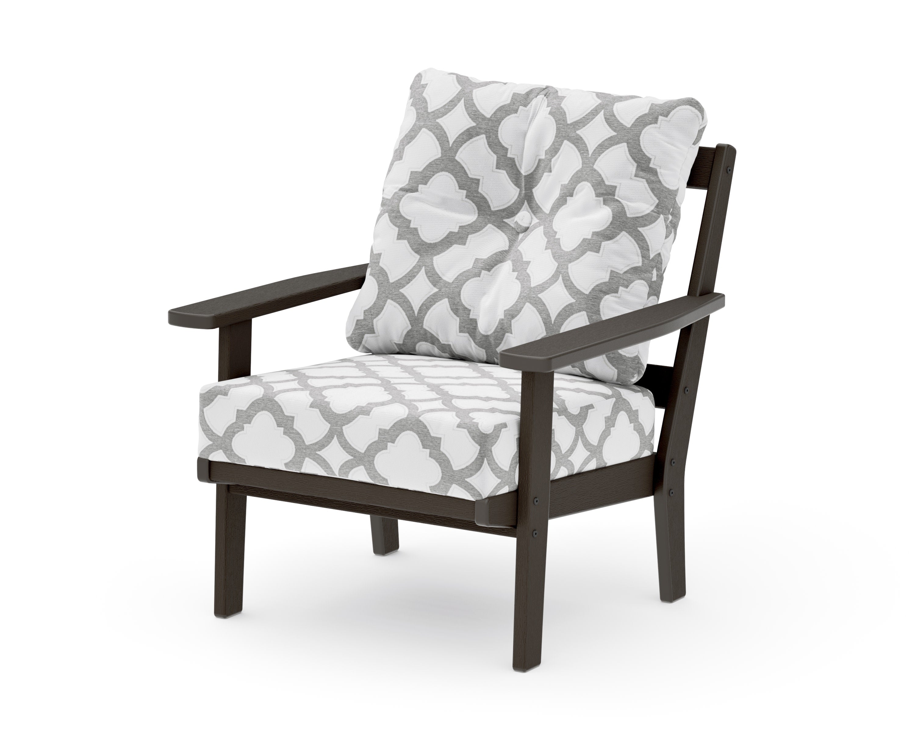 Oxford Deep Seating Chair in Vintage Coffee / Trellis Grey Mist