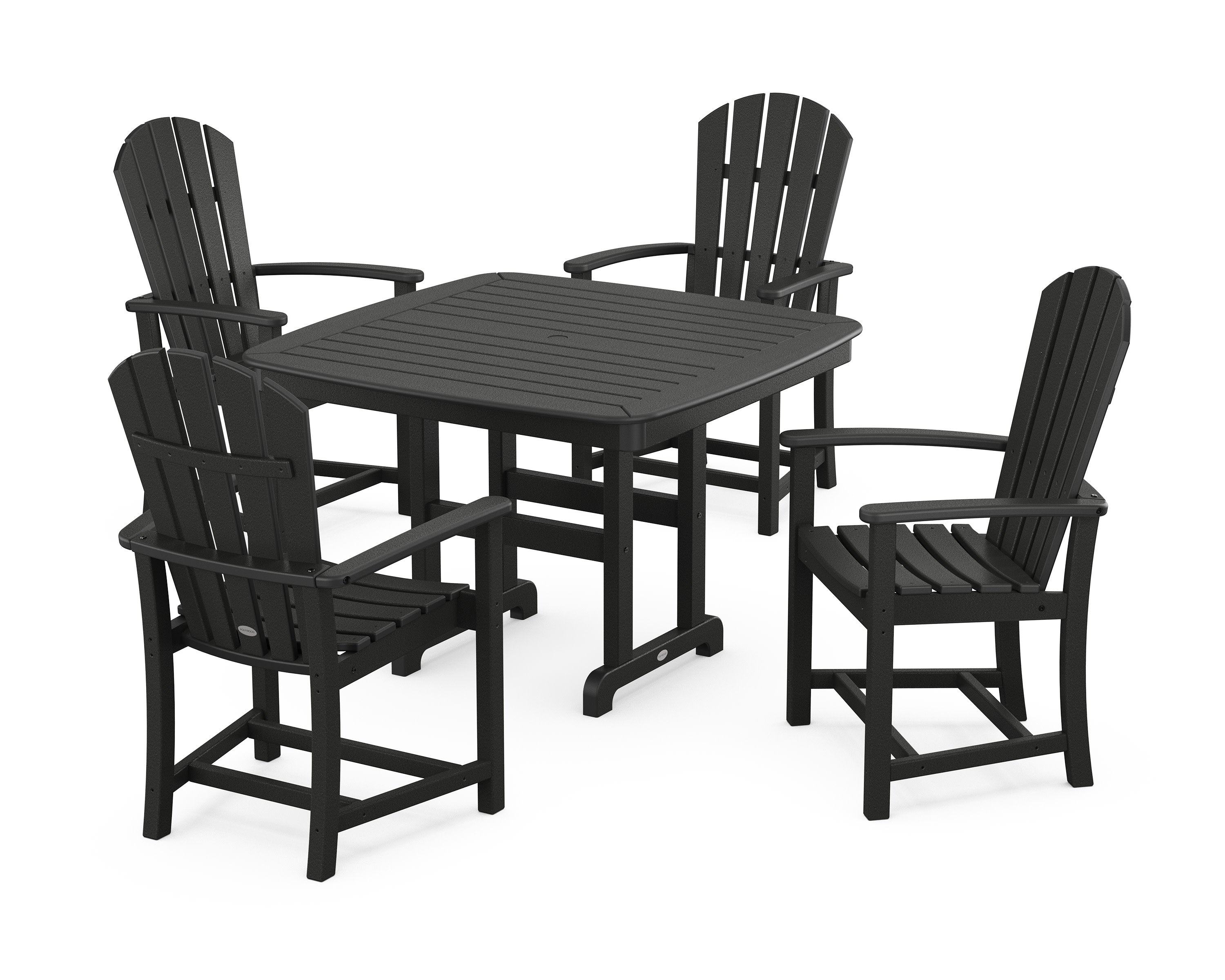 Palm Coast 5-Piece Dining Set with Trestle Legs in Black