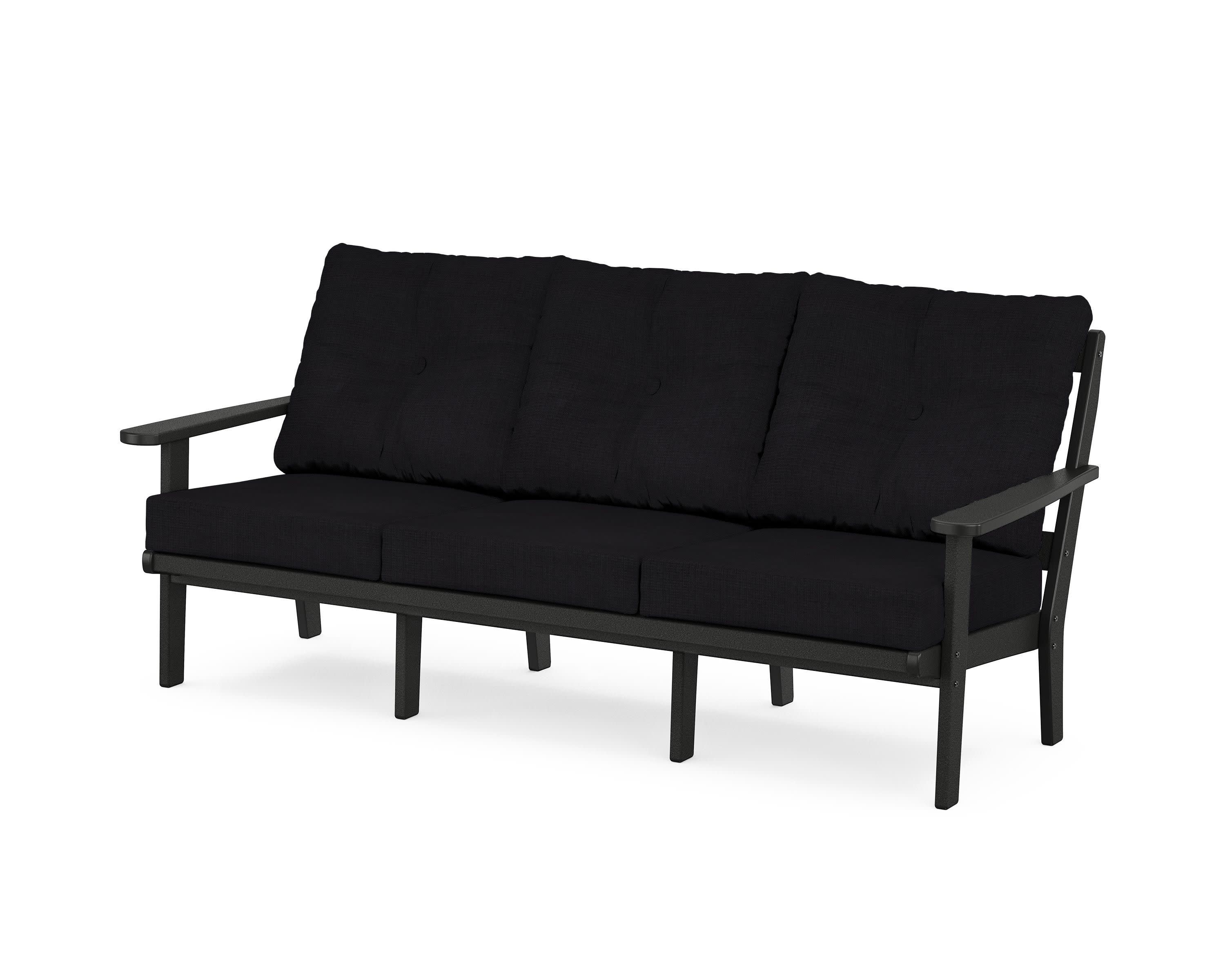 Mission Deep Seating Sofa in Black / Midnight Linen
