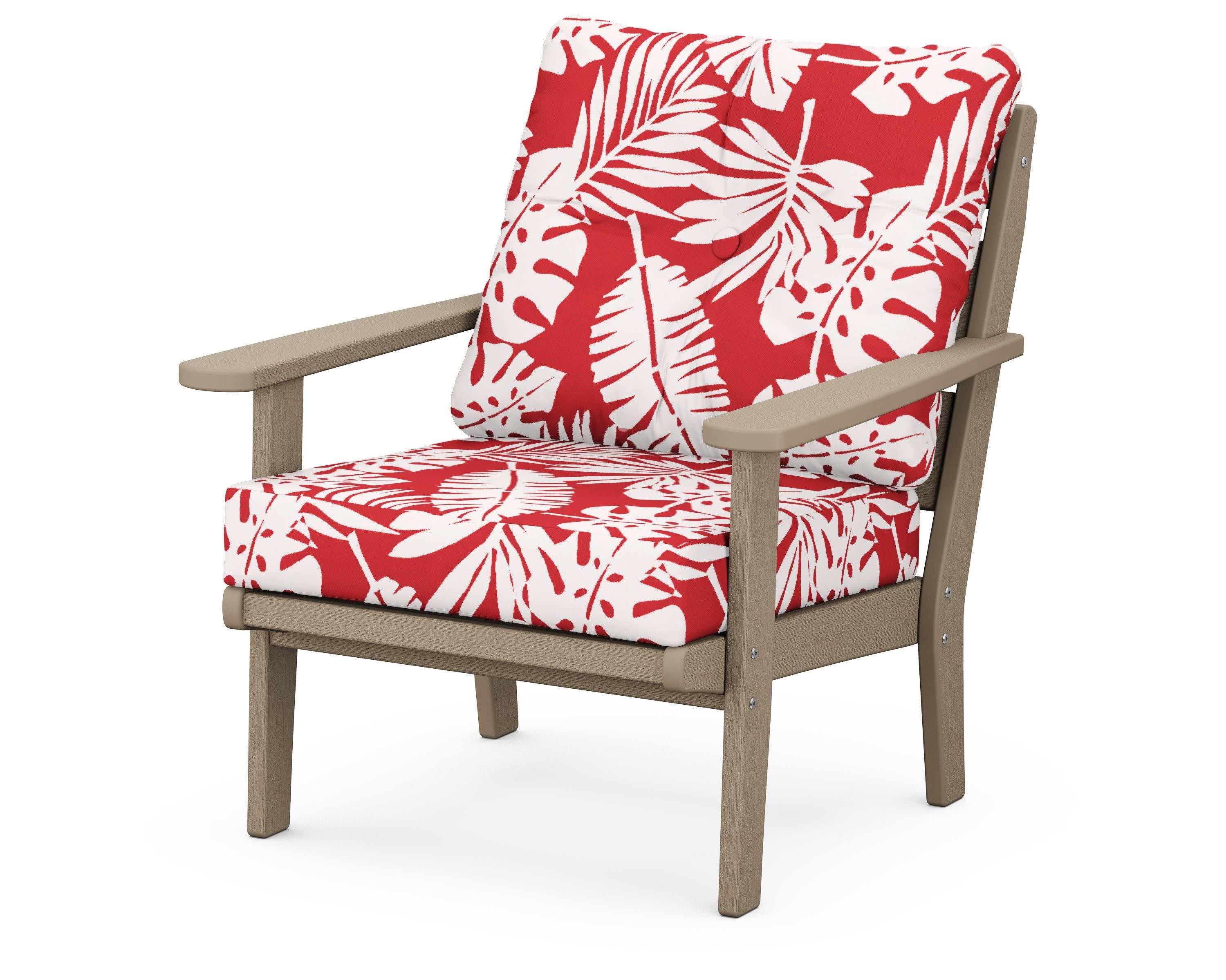 Lakeside Deep Seating Chair in Vintage Sahara / Leaf Crimson