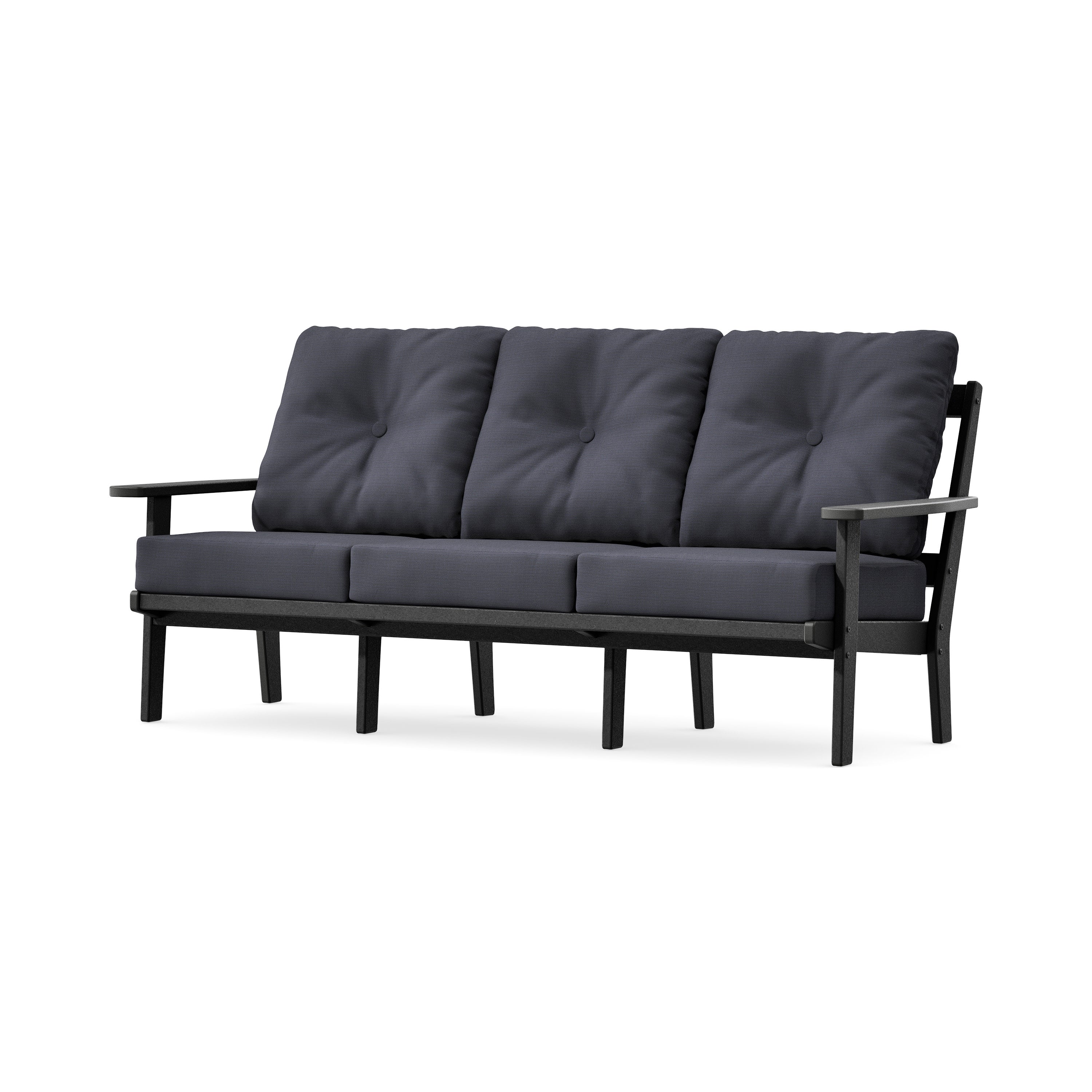 Oxford Deep Seating Sofa in Black / Midnight Linen