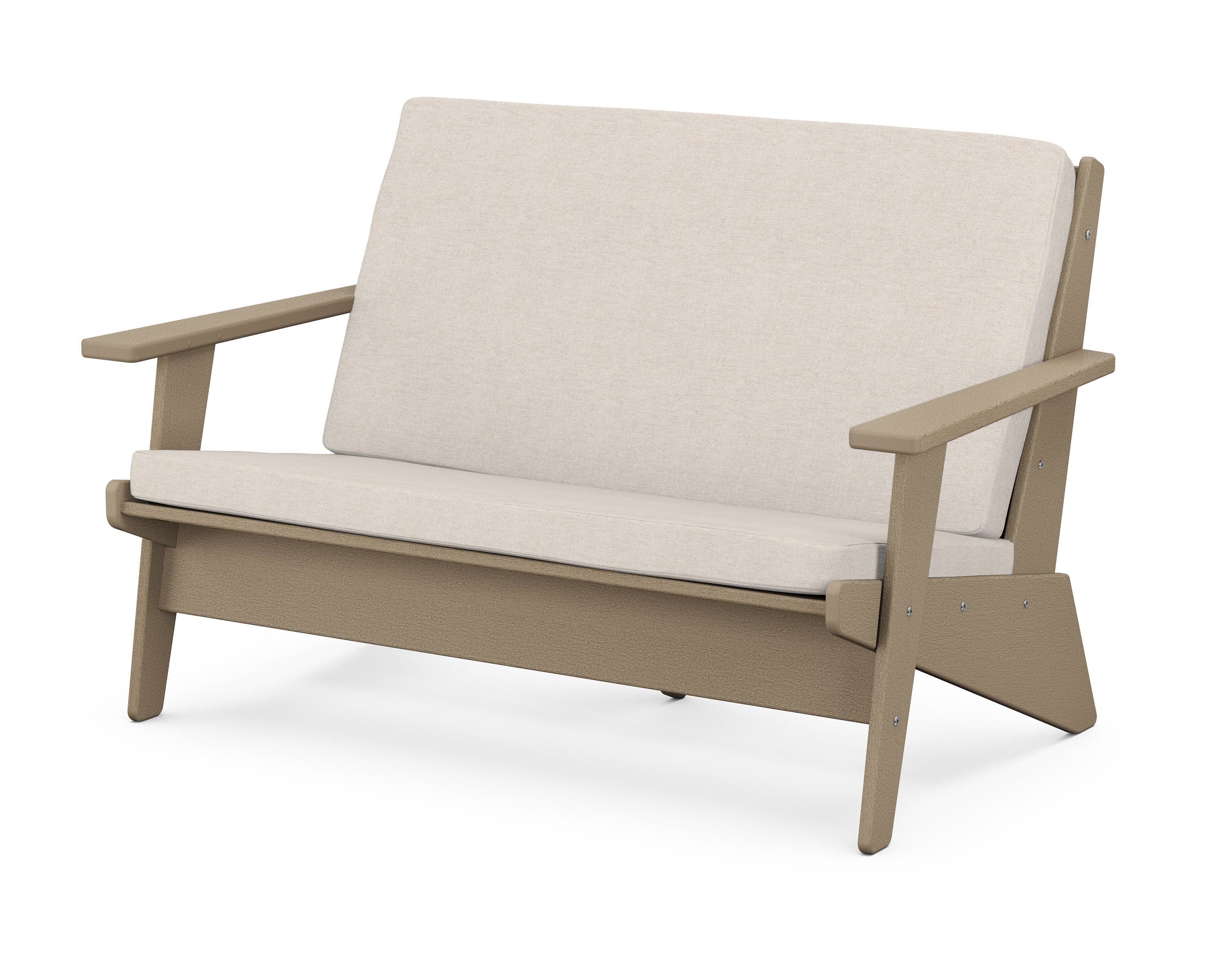 Riviera Modern Lounge Loveseat in Vintage Sahara / Nuance Cloud