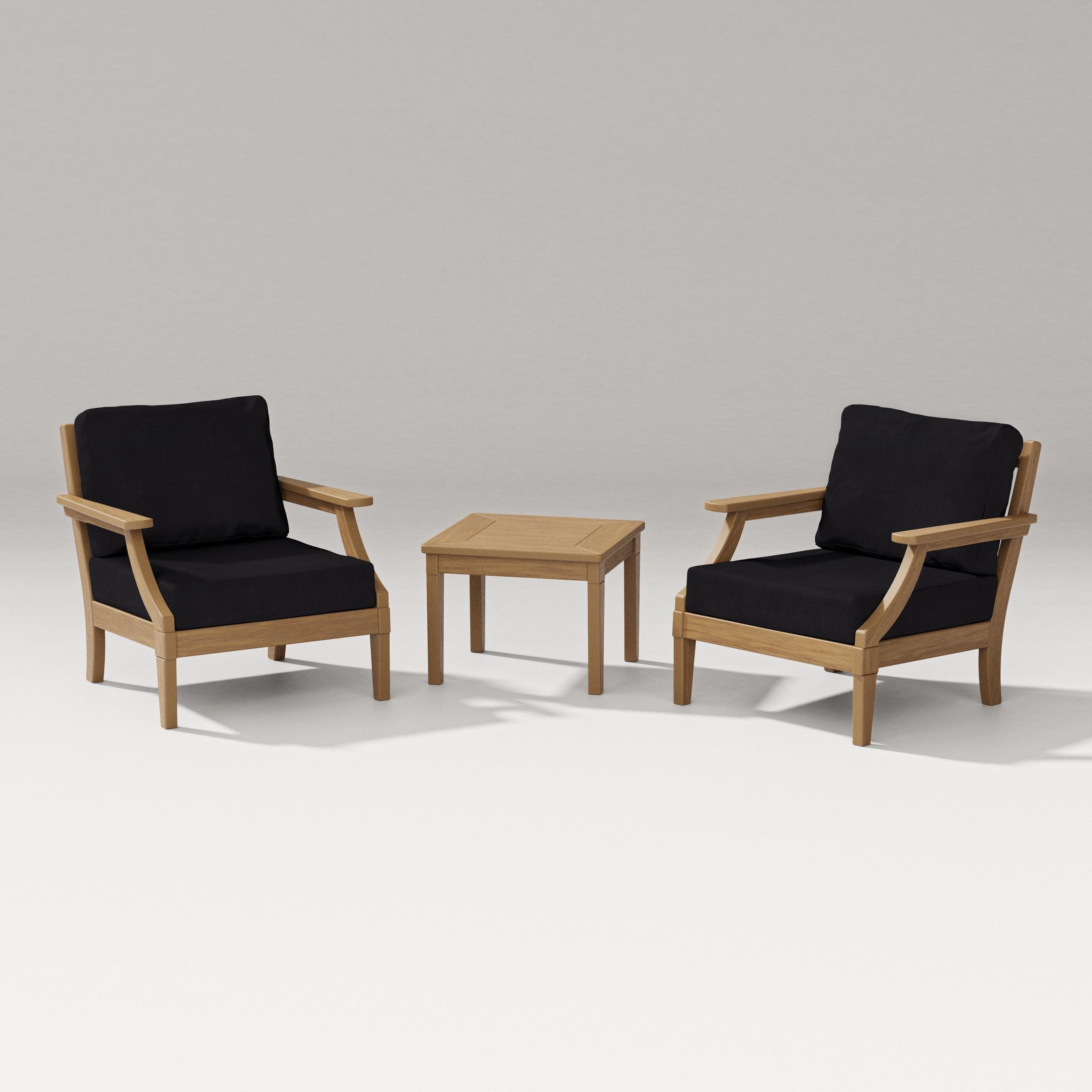 Estate 3-Piece Lounge Chair Set in Natural / Midnight Linen