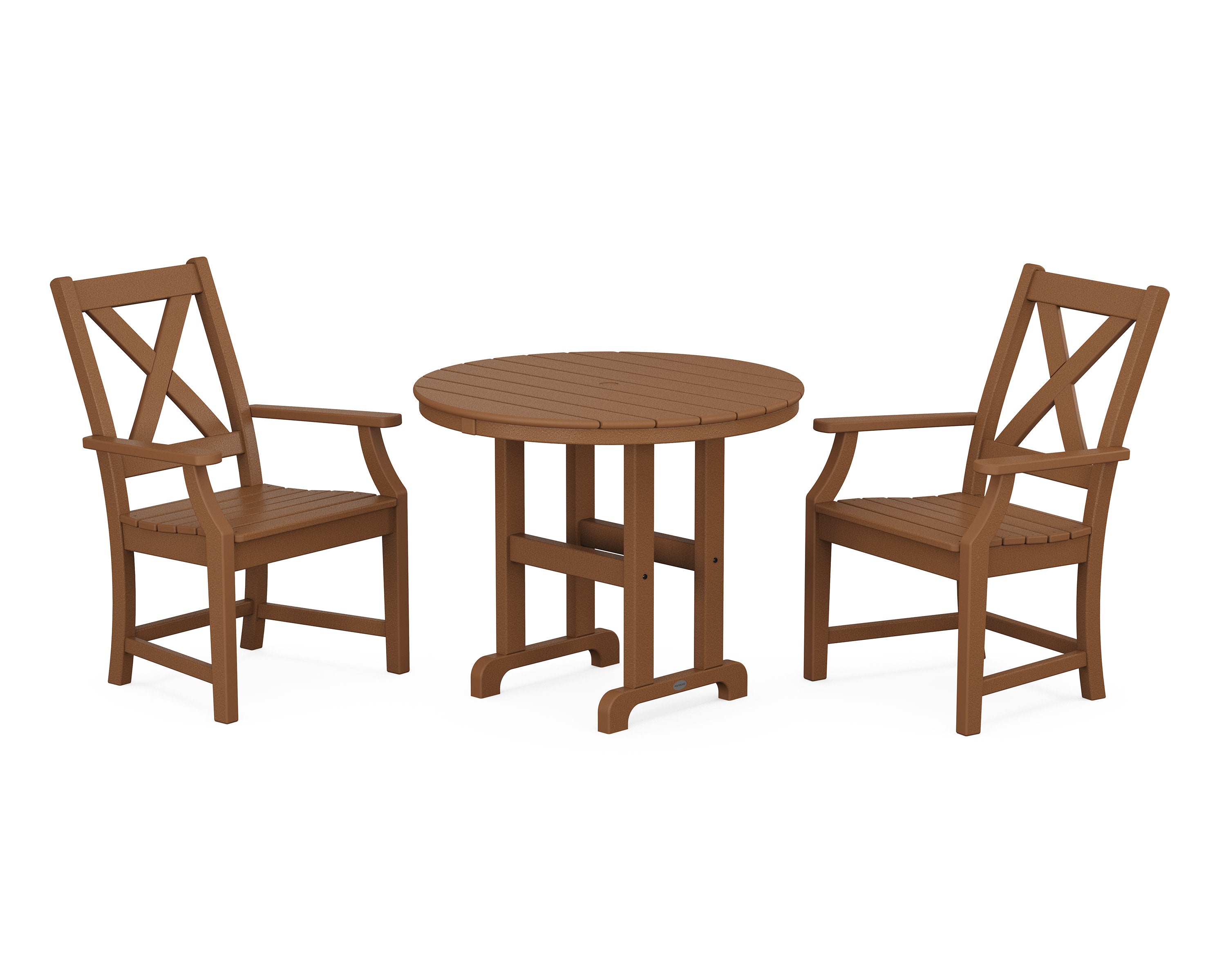 Braxton 3-Piece Round Dining Set in Teak