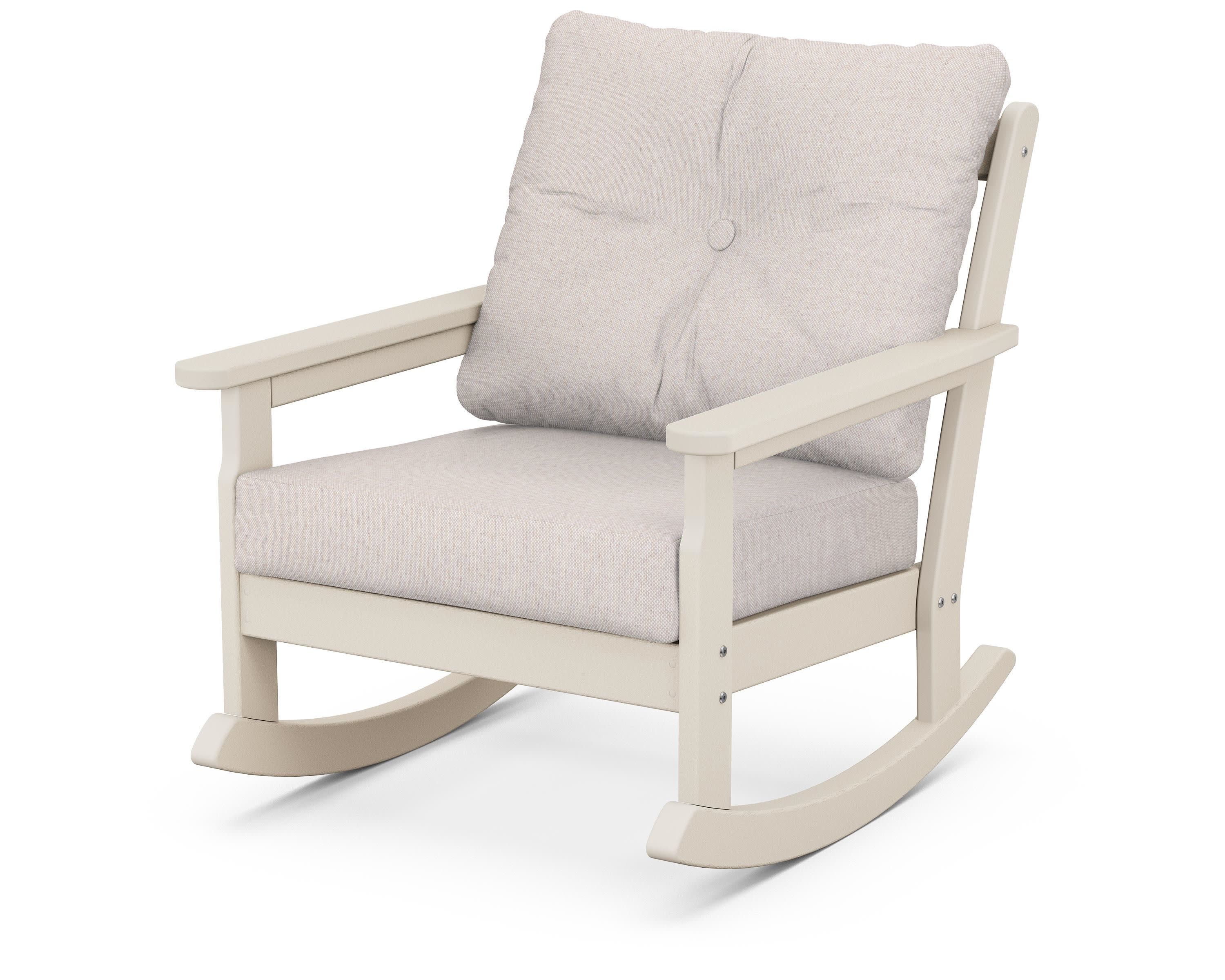 Vineyard Deep Seating Rocking Chair in Sand / Dune Burlap