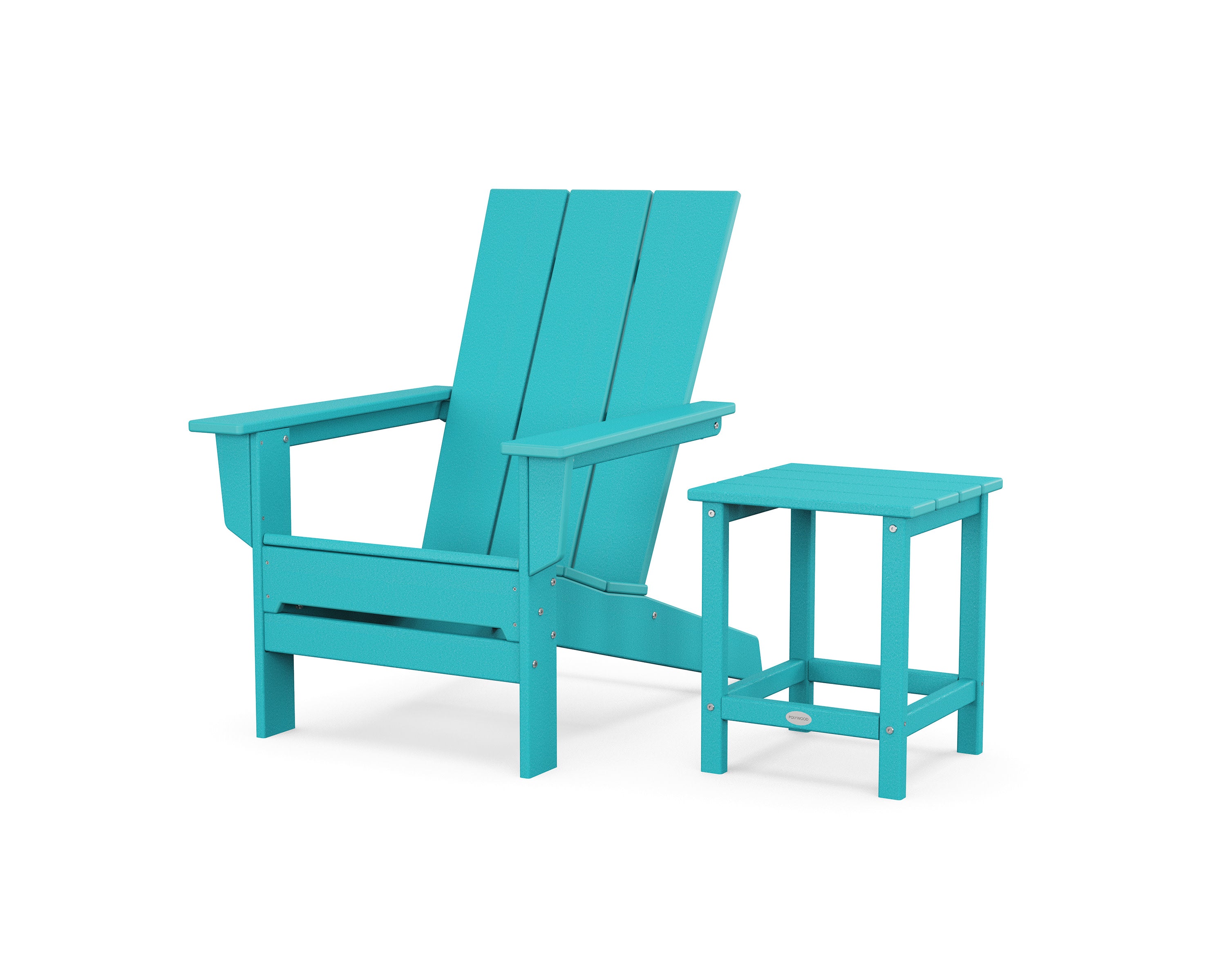 Modern Studio Adirondack Chair with Side Table in Aruba