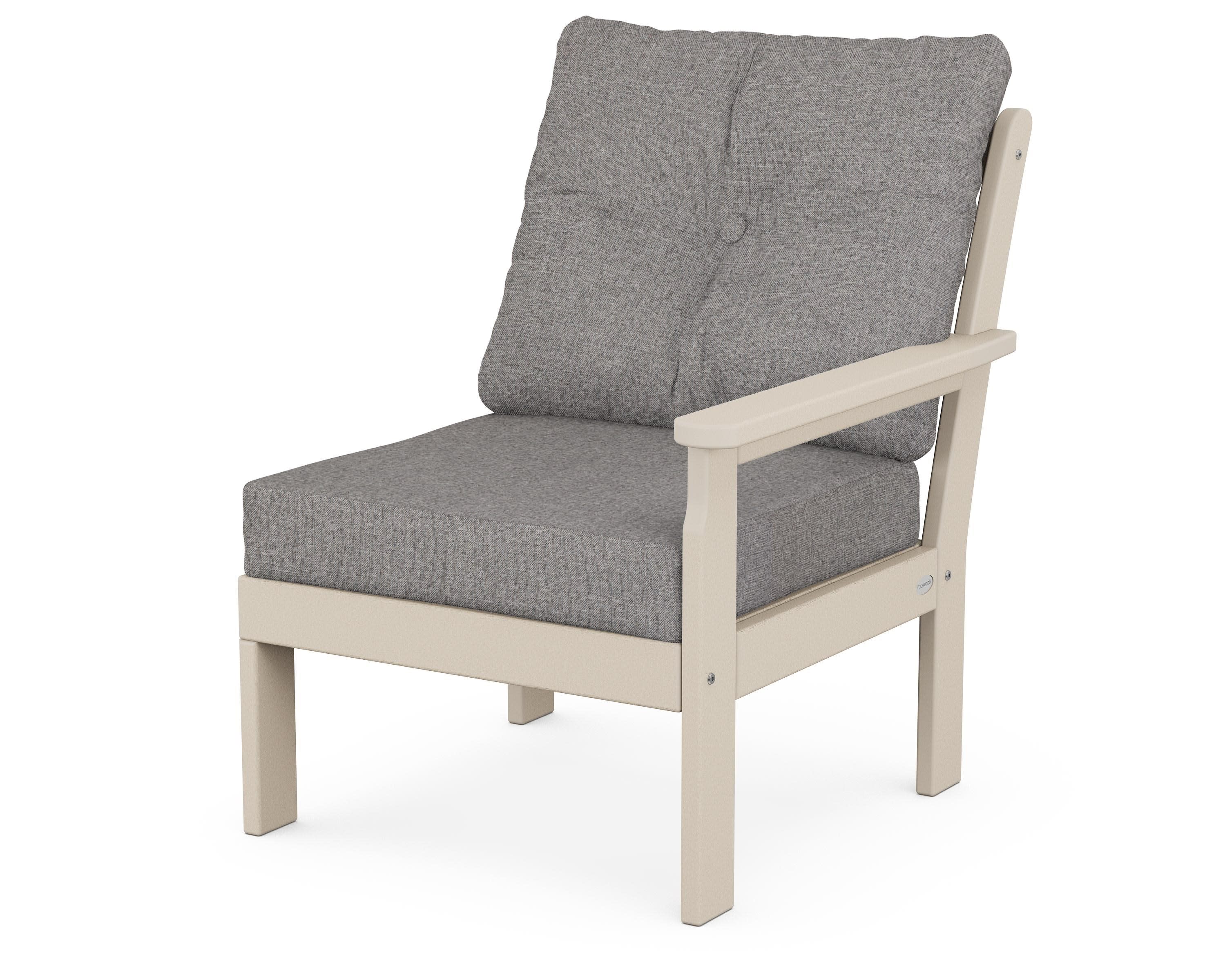 Vineyard Modular Right Arm Chair in Sand / Grey Mist