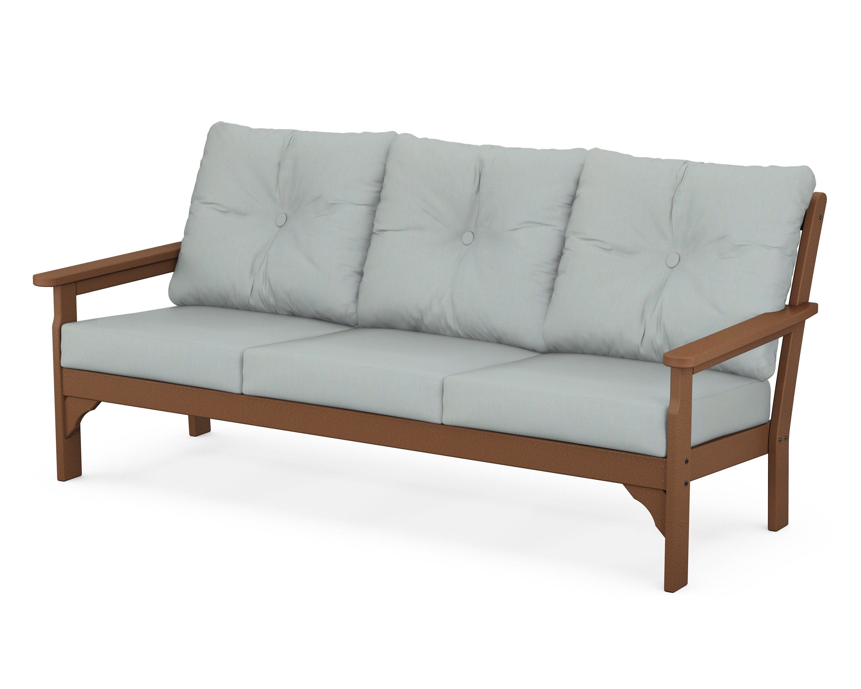 Vineyard Deep Seating Sofa in Teak / Spa