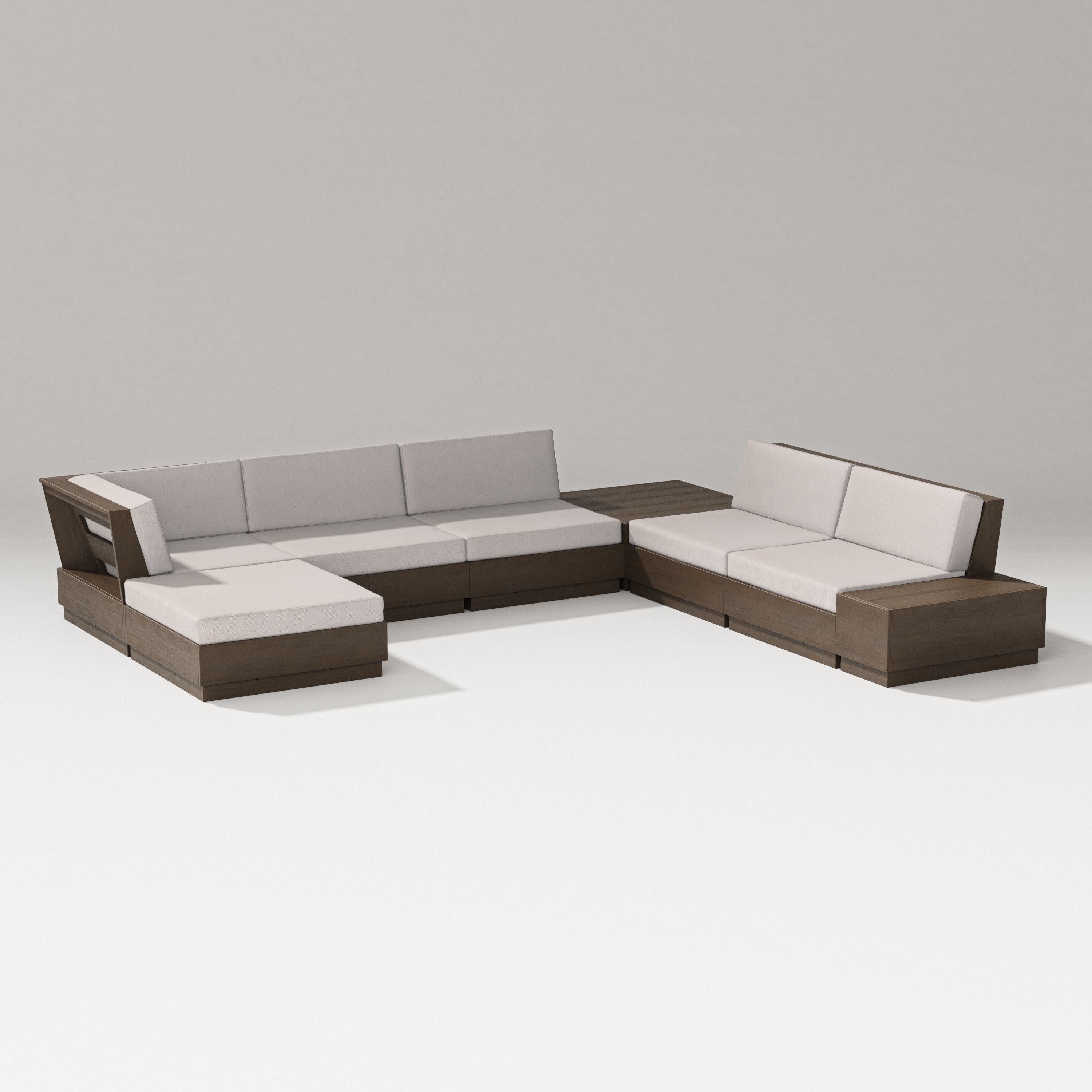 Elevate 8-Piece Corner Sectional in Kona / Dune Burlap