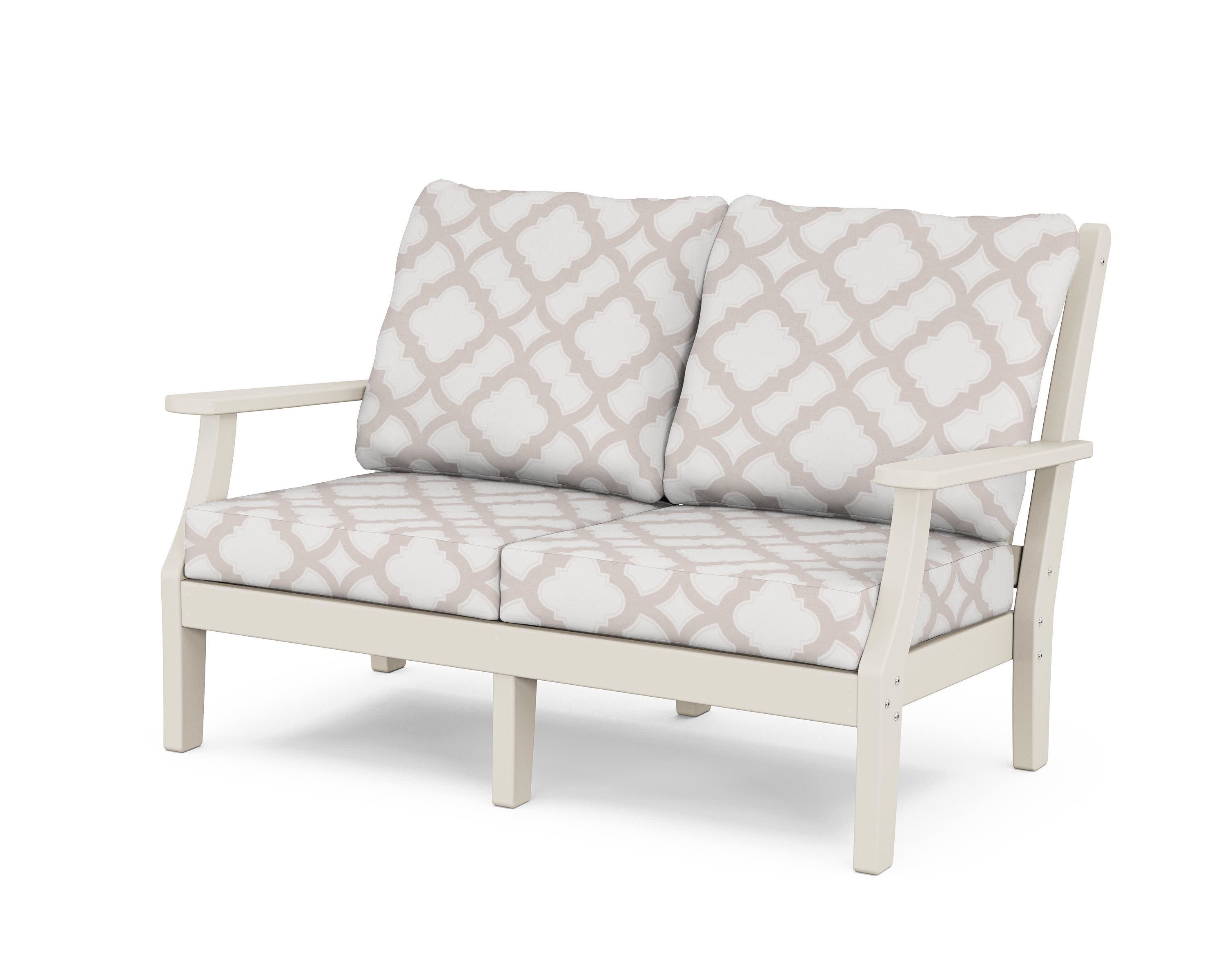 Wovendale Deep Seating Loveseat in Sand / Trellis Dune Burlap