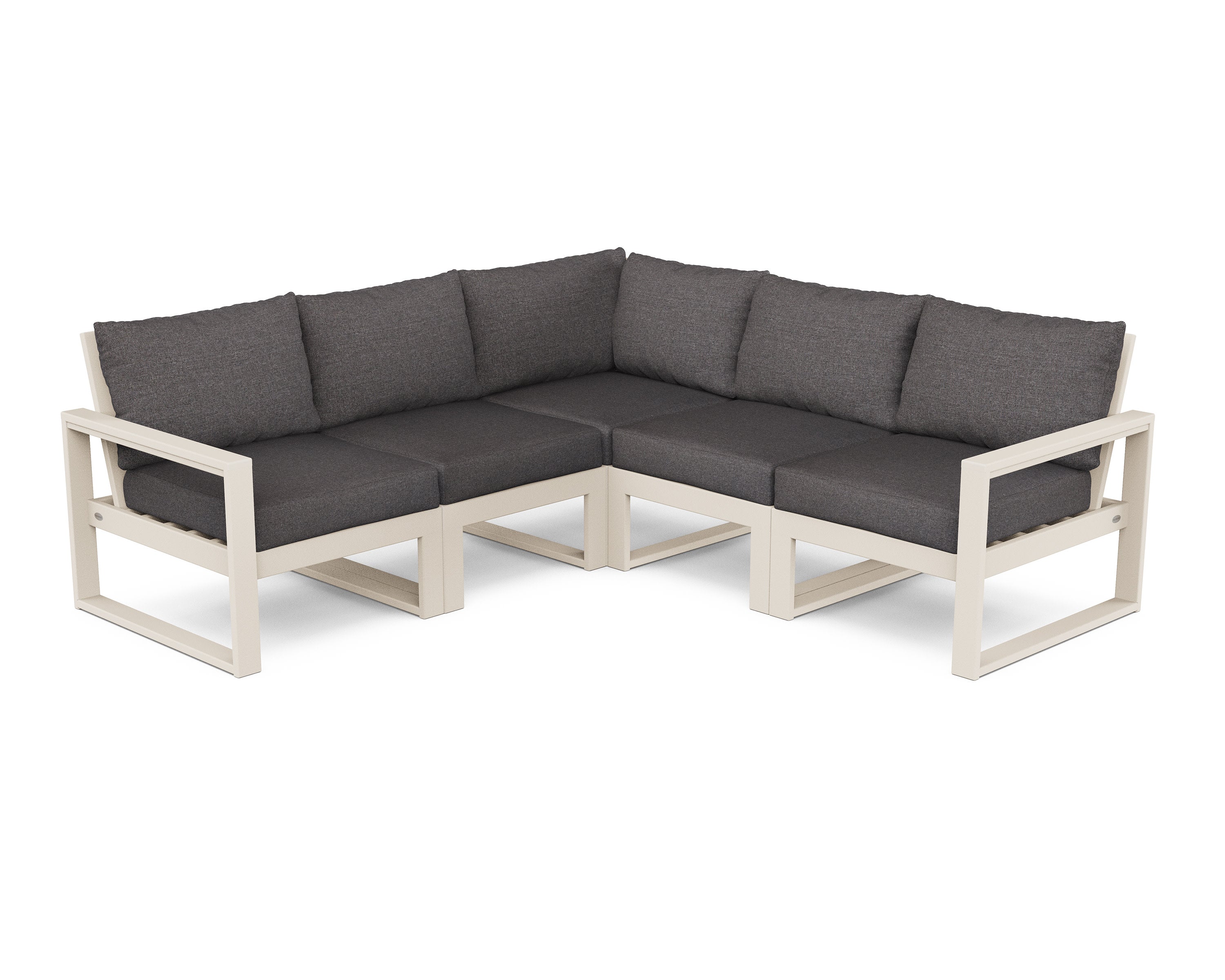 EDGE 5-Piece Modular Deep Seating Set in Sand / Ash Charcoal