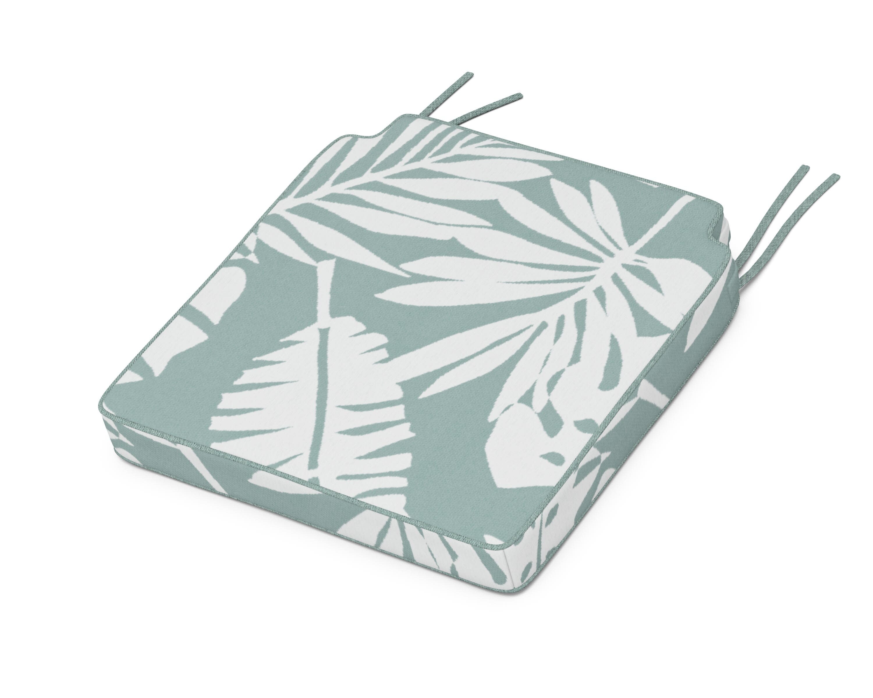 Acadia Dining Side Seat Cushion in Leaf Glacier Spa