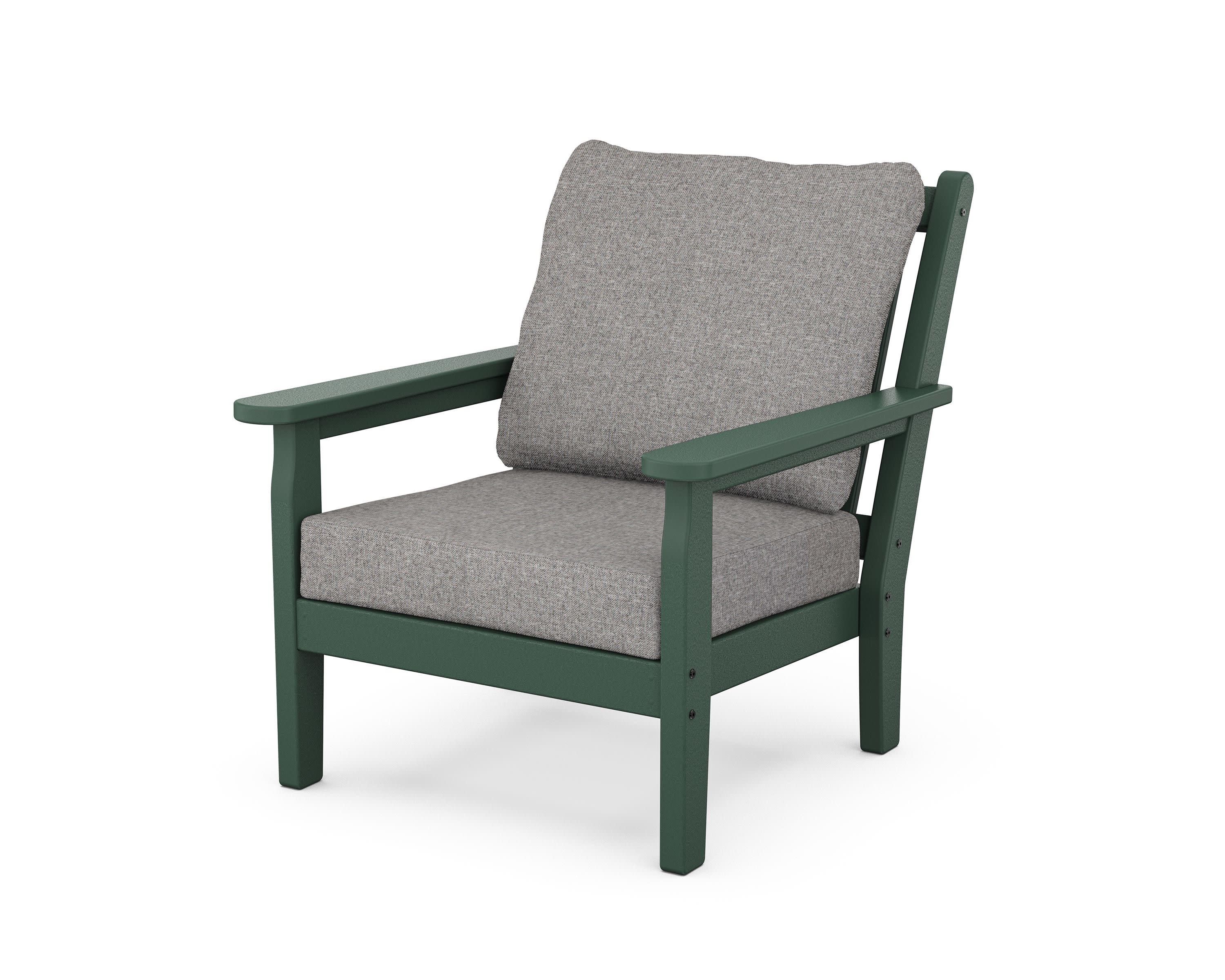 Chippendale Deep Seating Chair in Green / Grey Mist