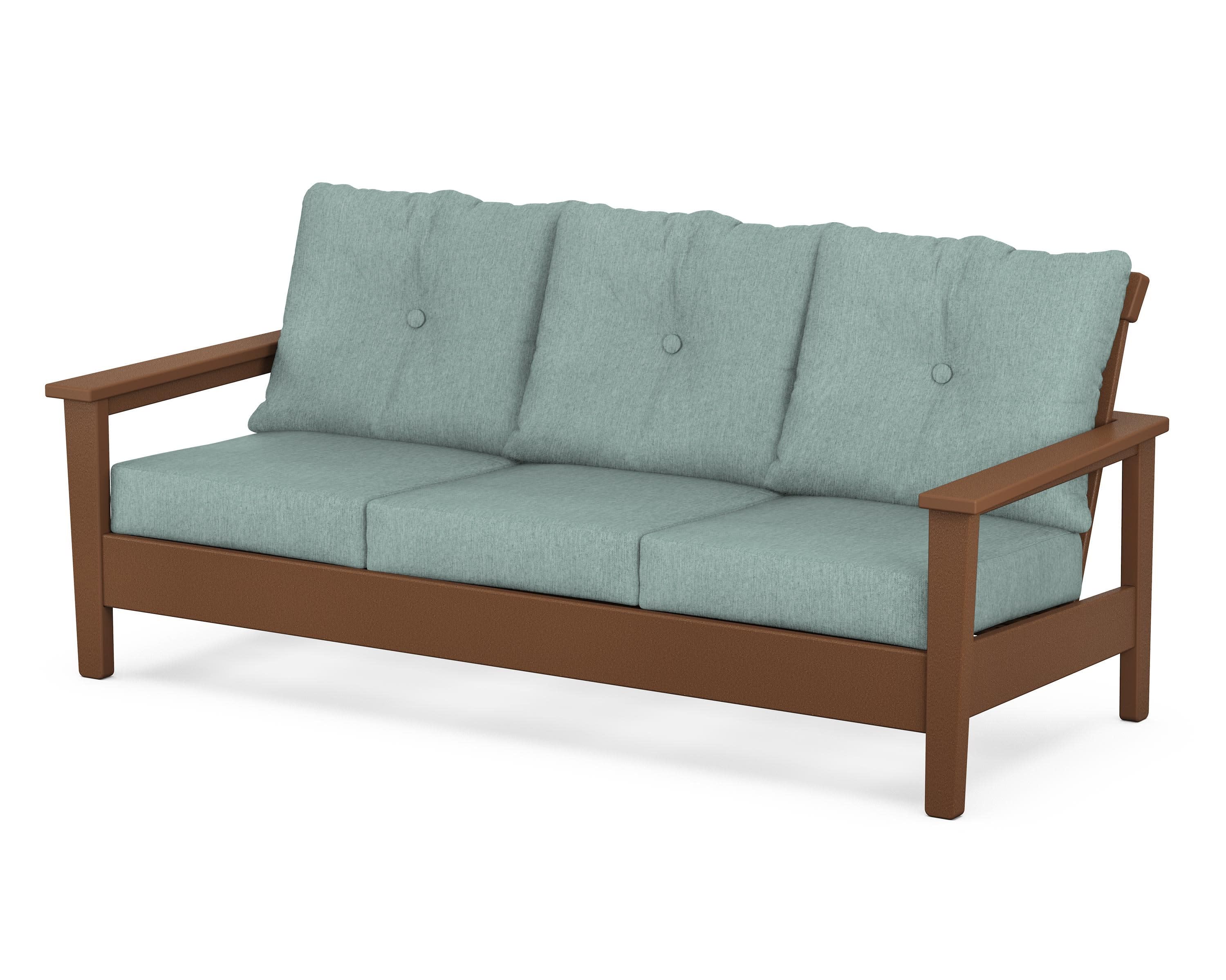 Prescott Deep Seating Sofa in Teak / Glacier Spa