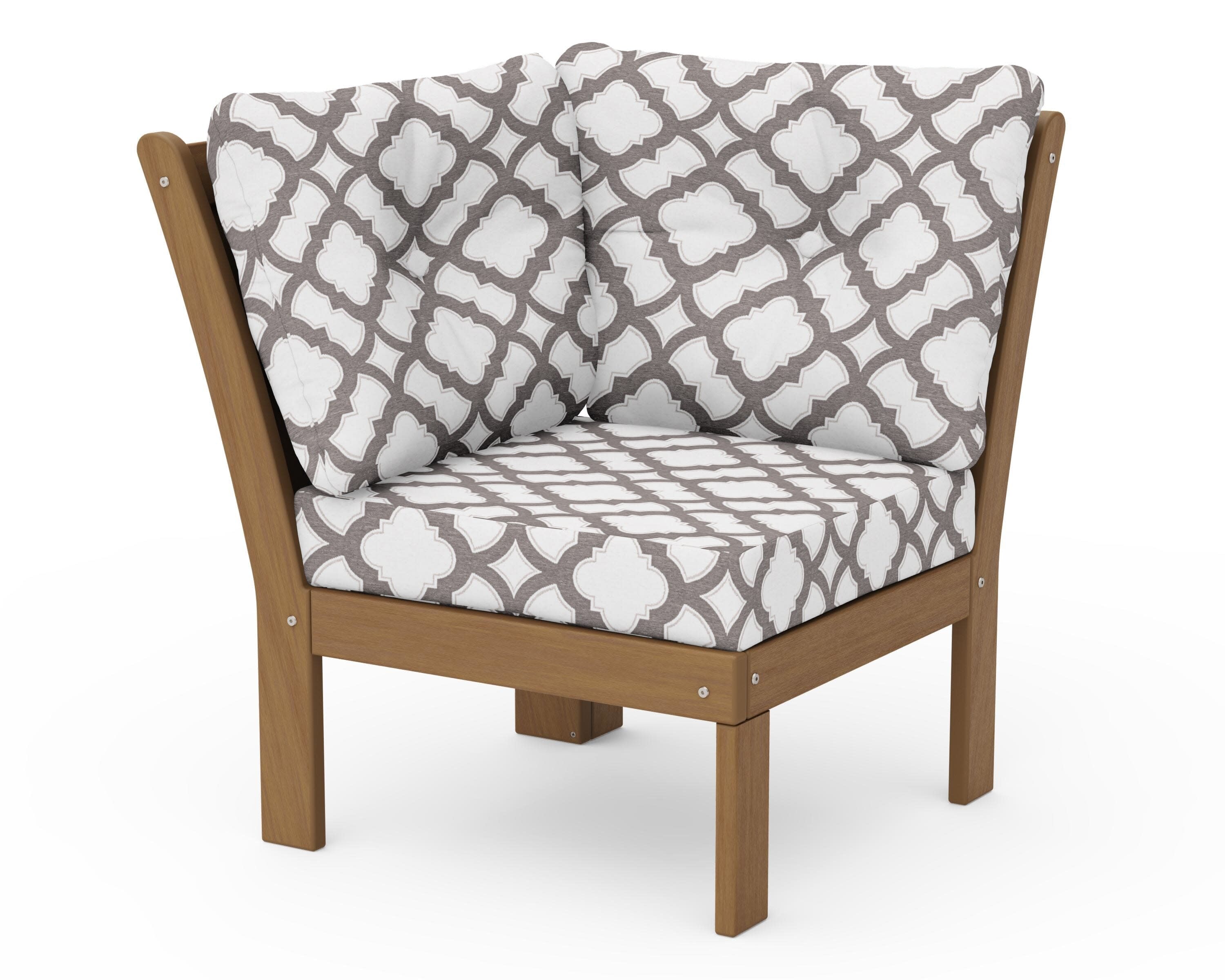 Vineyard Modular Corner Chair in Natural / Trellis Grey Mist