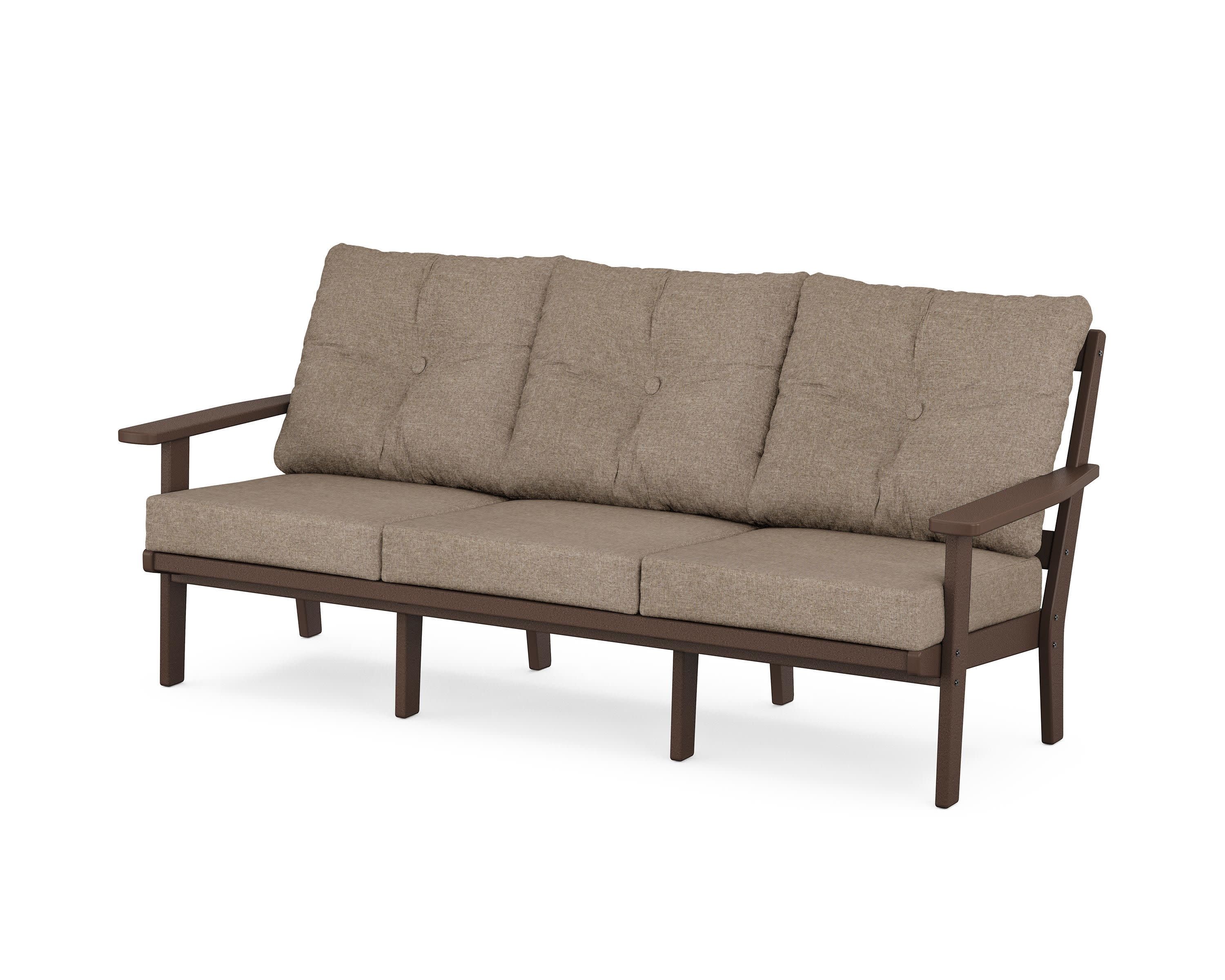 Oxford Deep Seating Sofa in Mahogany / Spiced Burlap