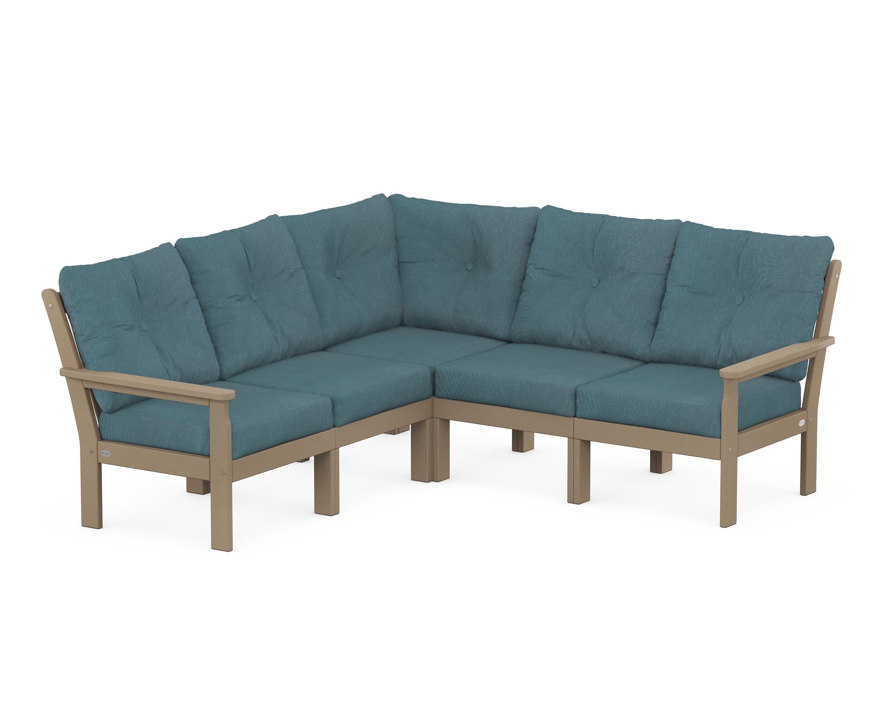 Vineyard 5-Piece Sectional in Vintage Sahara / Ocean Teal