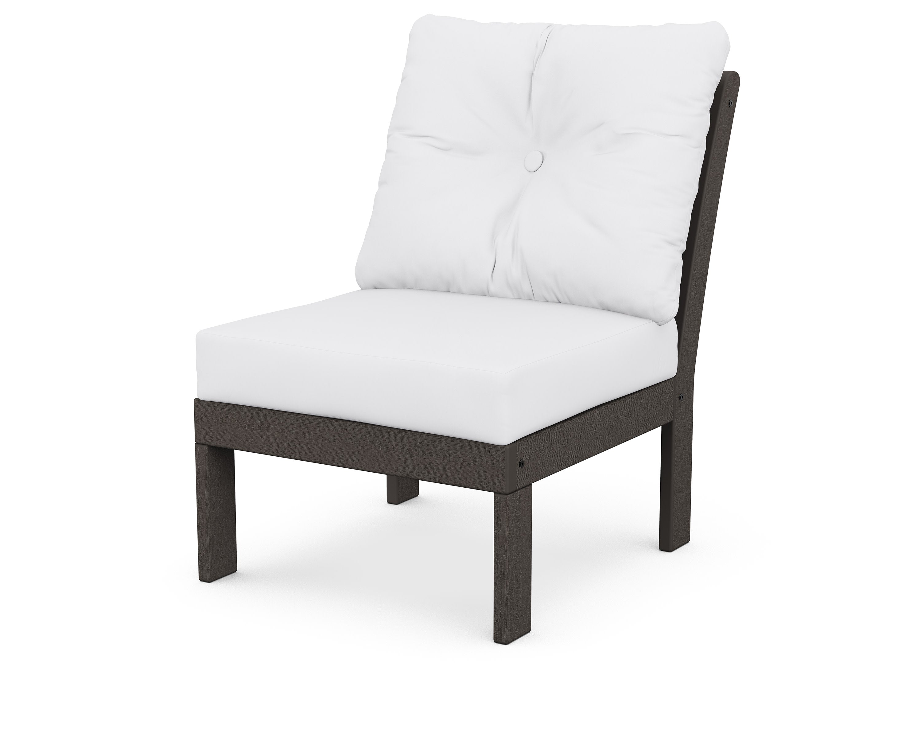 Vineyard Modular Armless Chair in Vintage Coffee / Natural