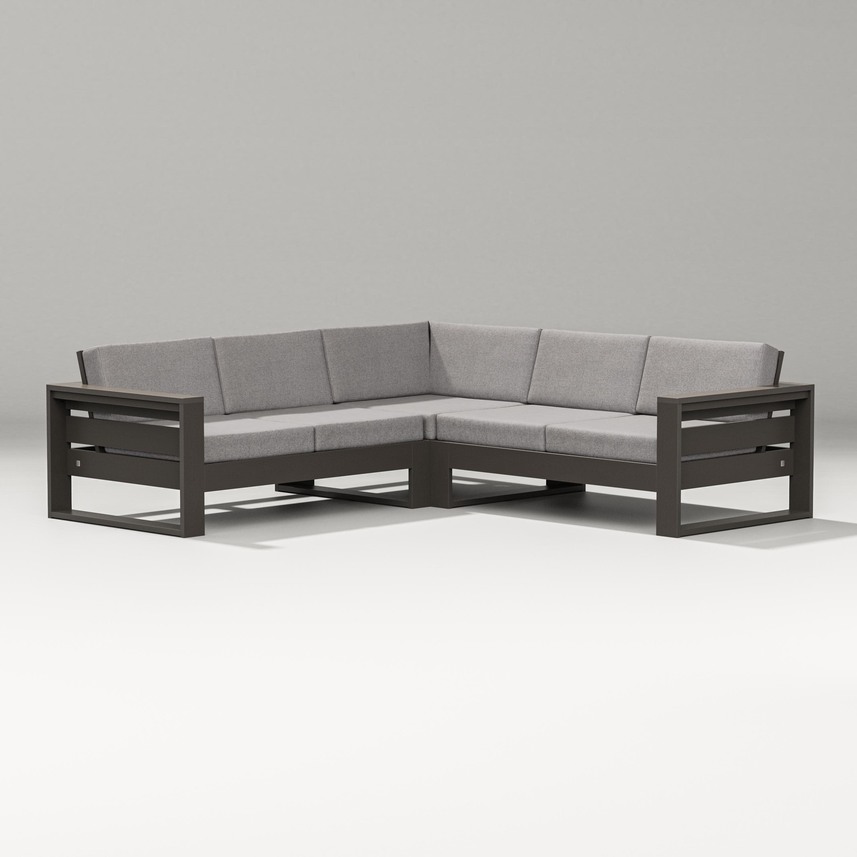 Latitude Corner Sectional in Vintage Coffee / Grey Mist
