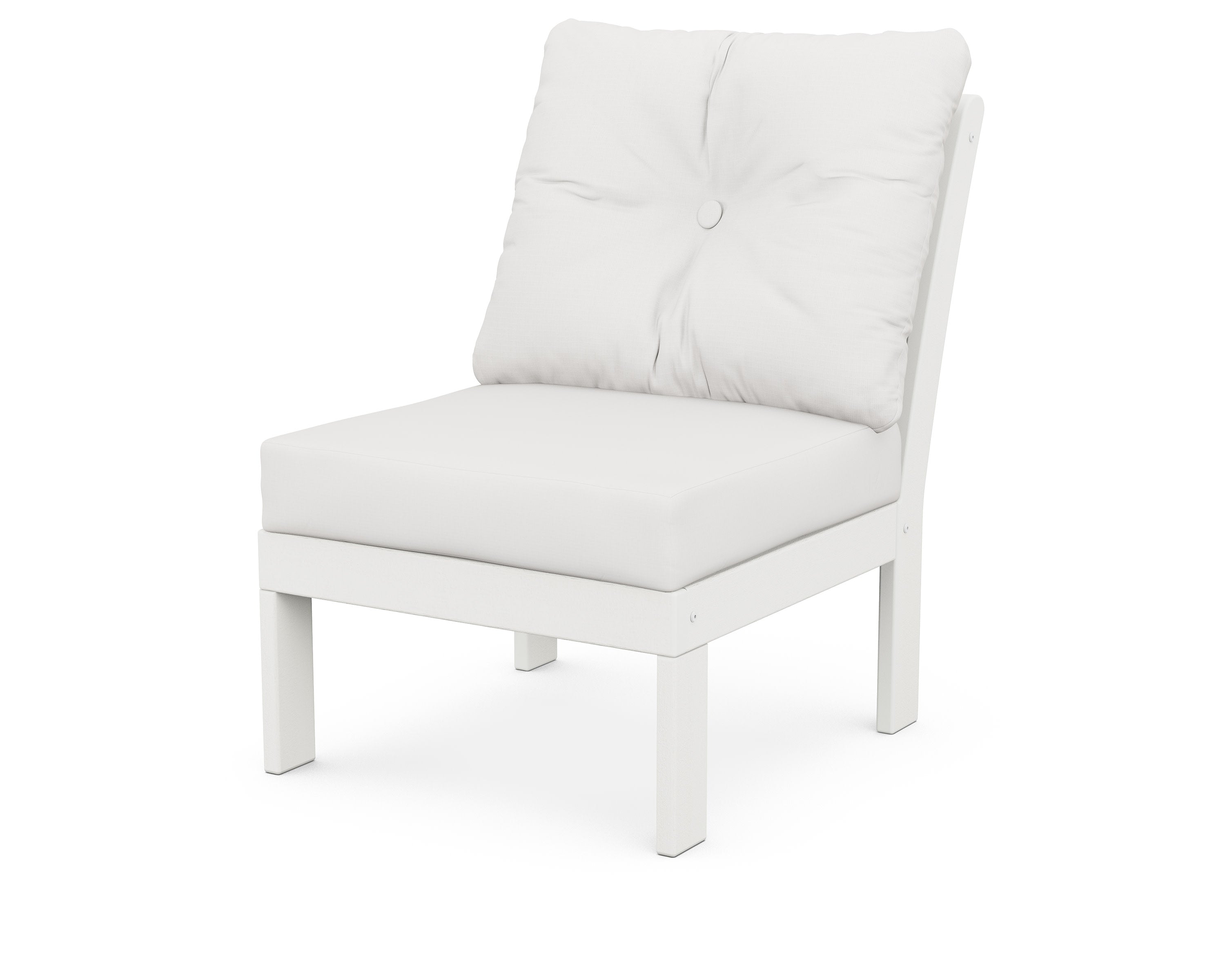 Vineyard Modular Armless Chair in Vintage White / Natural Linen