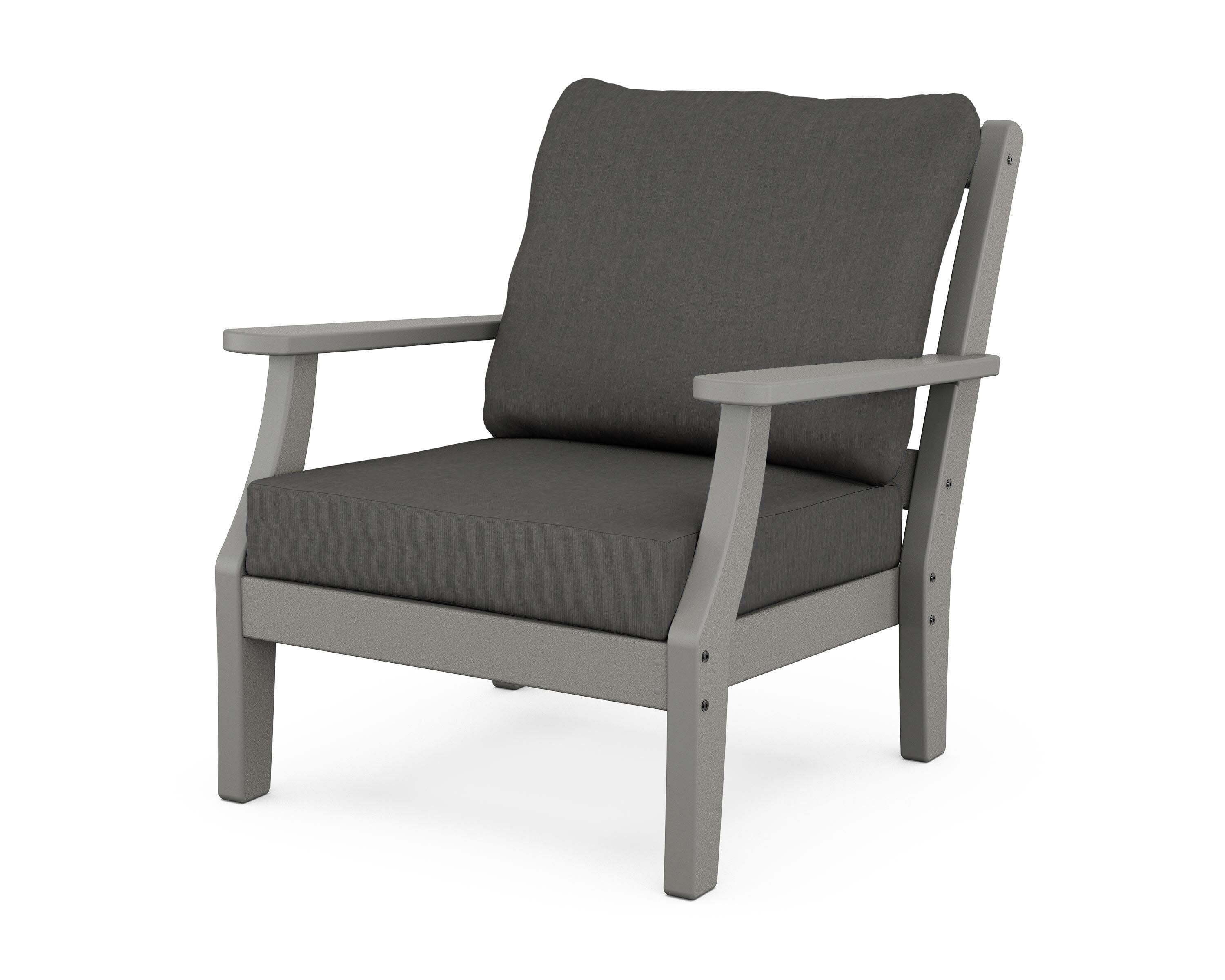 Chinoiserie Deep Seating Chair in Slate Grey / Spectrum Carbon
