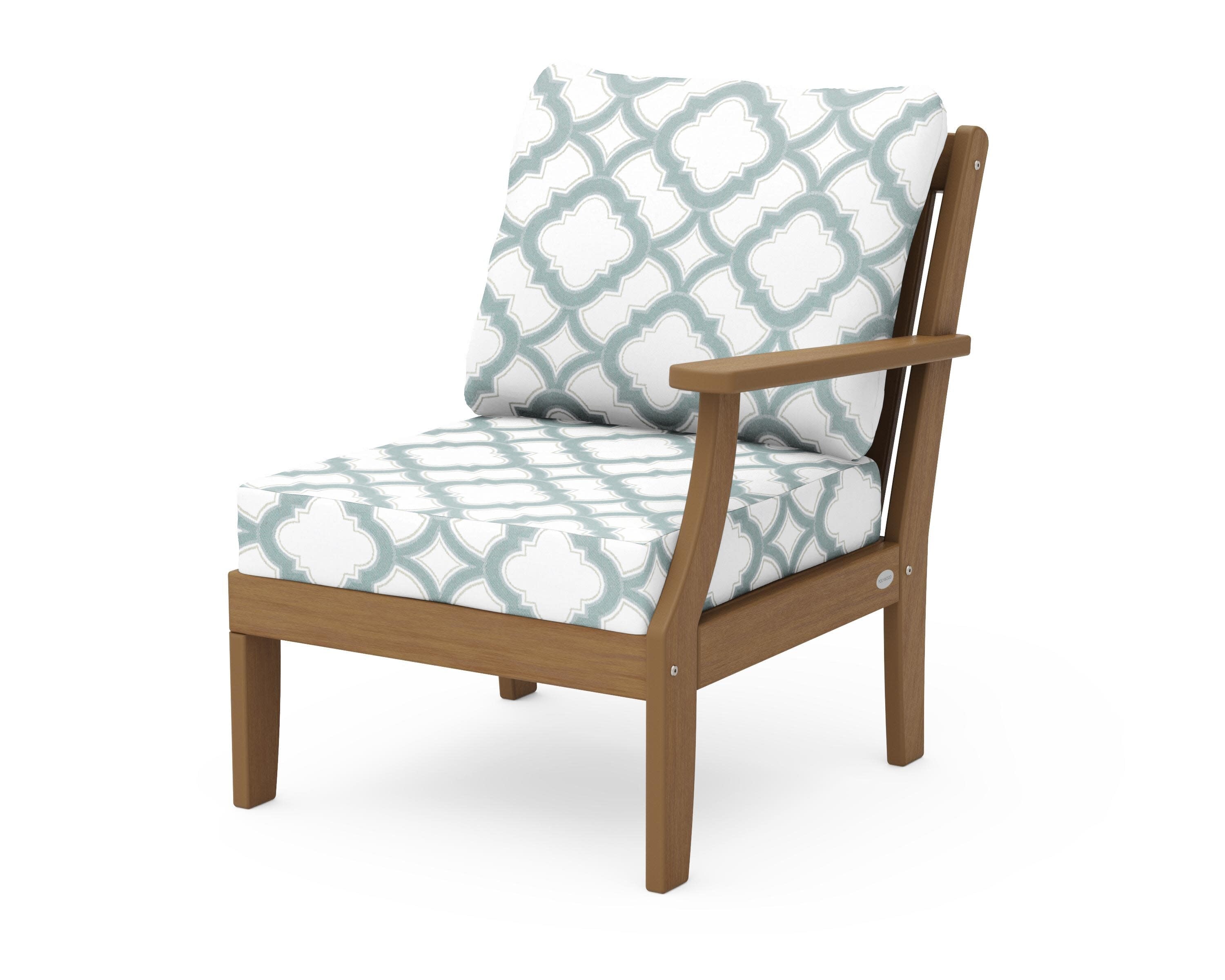 Braxton Modular Right Arm Chair in Natural / Trellis Glacier Spa