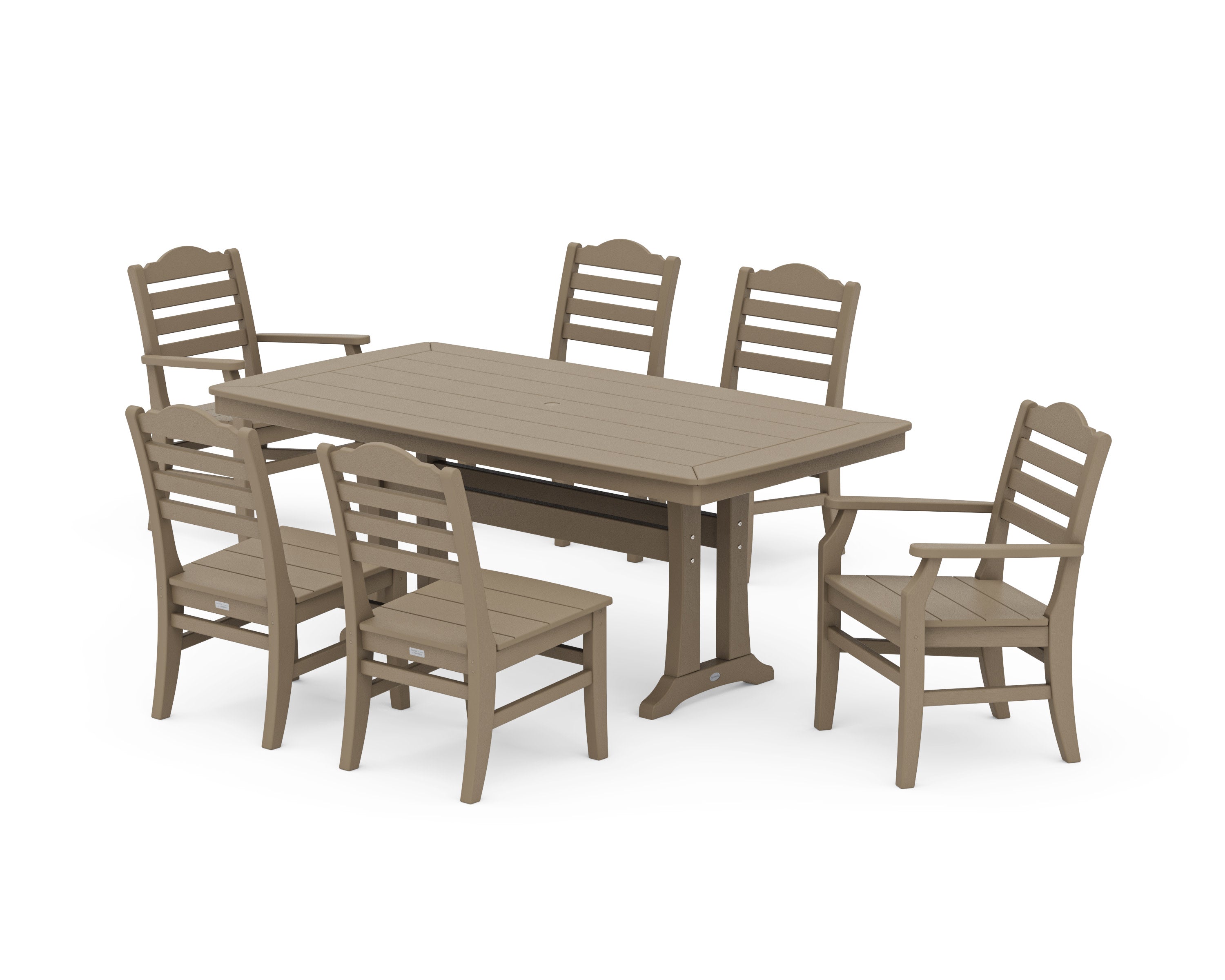 Savannah 7-Piece Dining Set with Trestle Legs in Vintage Sahara